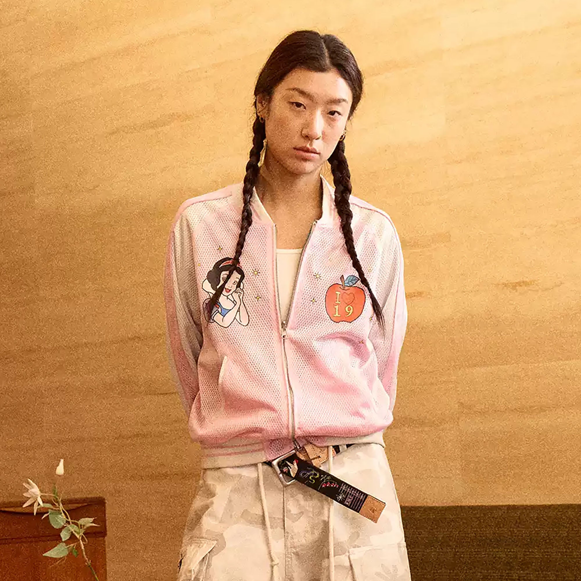 NIANJIUYIKOUER Reversible Fairytale Graphic Mesh Bomber Jacket