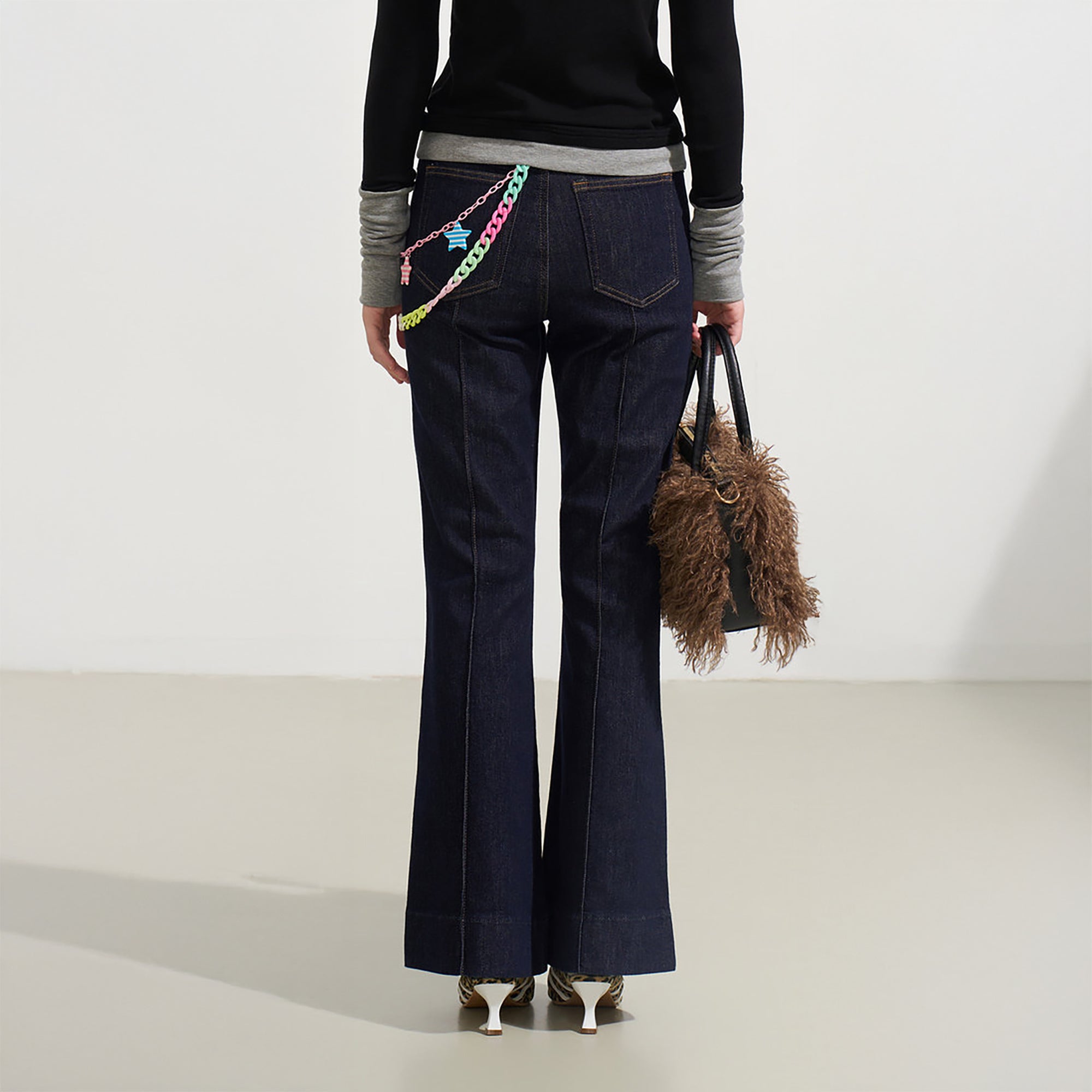 SOFITTE Retro Star Embellished Graphics Flared Jeans