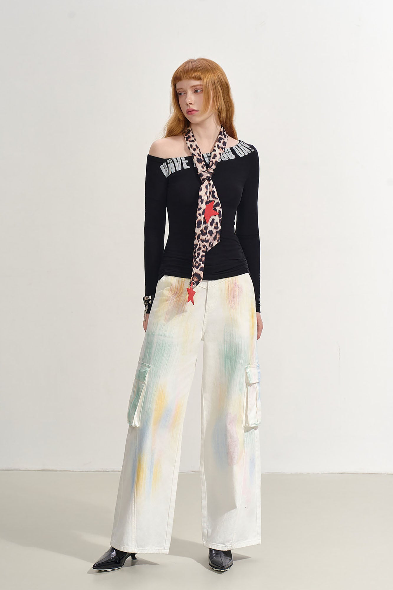 SOFITTE Brushstroke Cargo Wide-Leg Pants