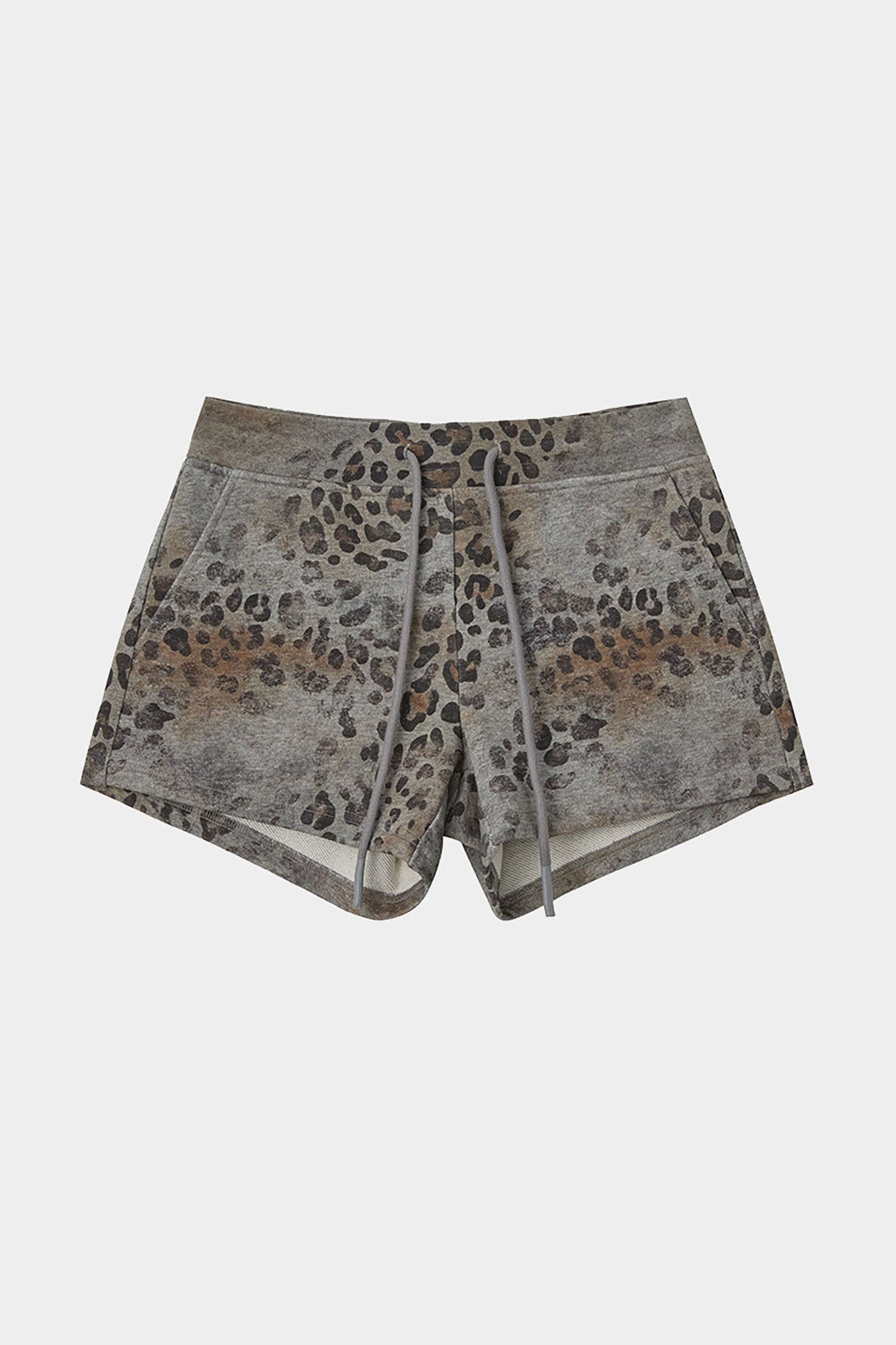 COMMAND N Gradient Leopard Drawstring Cropped Shorts