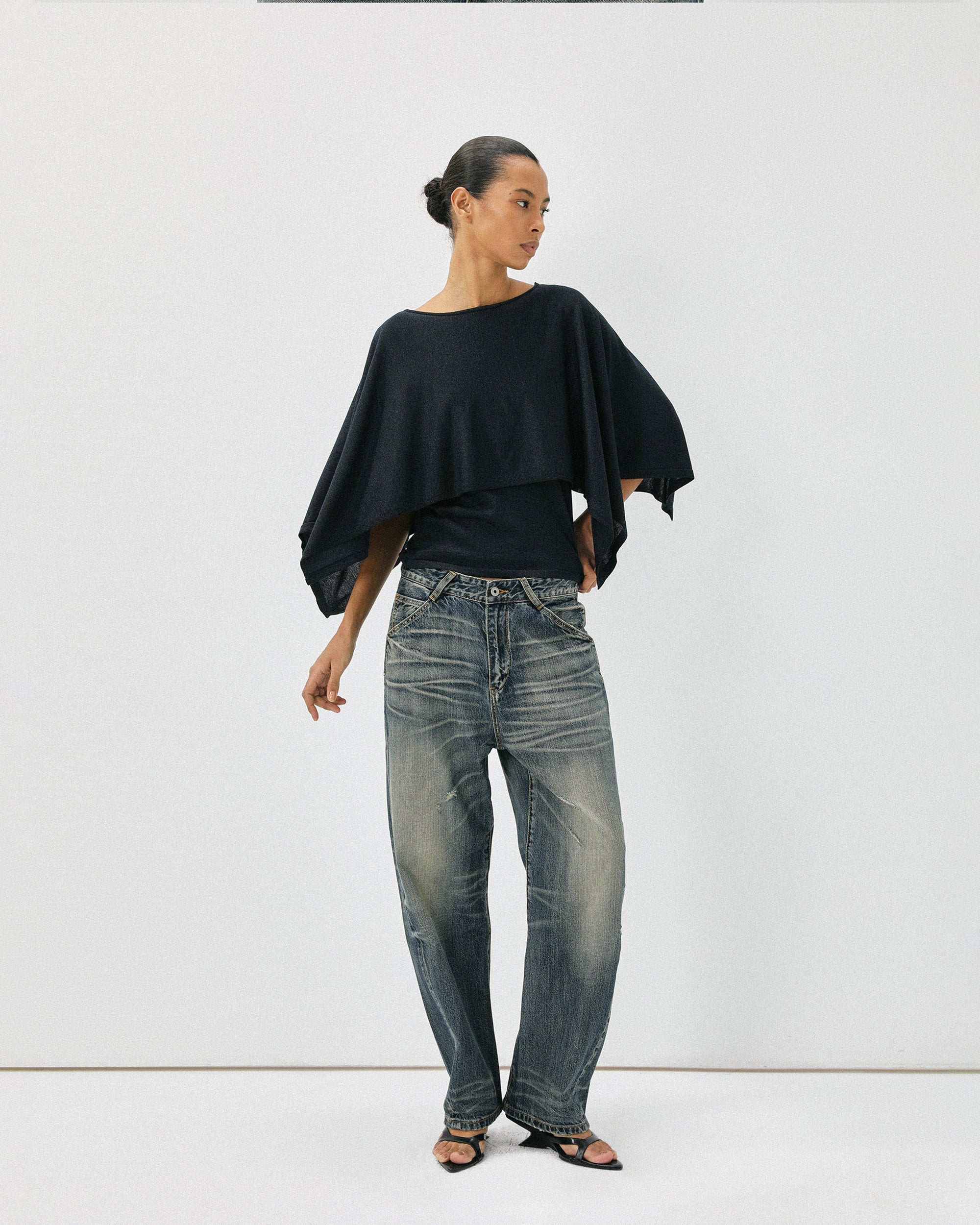 COMMAND N Shimmer Faux Two-Piece Cape Top