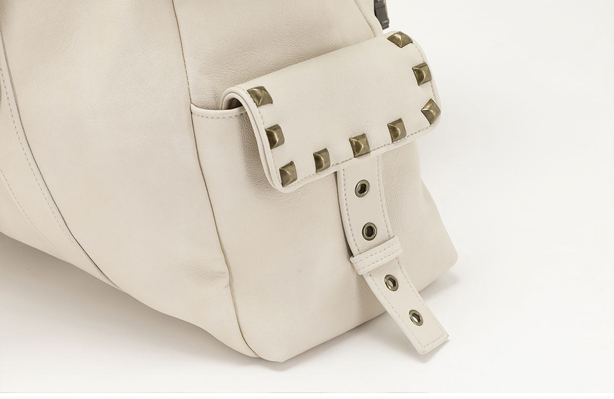 CESTNOUS Studded Faux Leather Oversized Crossbody Bag