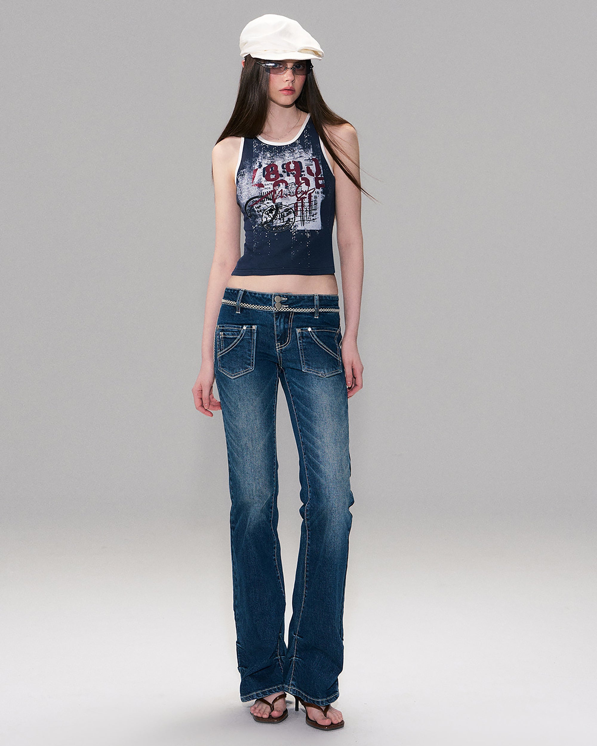THE NEVERMORE Retro Graphic Cropped Tank Top