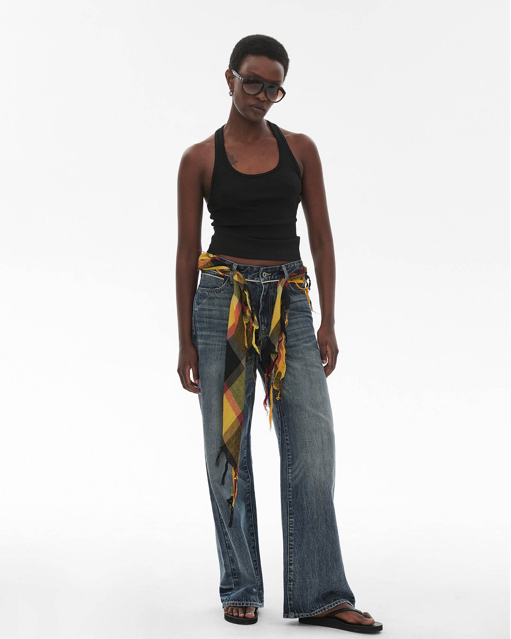 COMMAND N Retro Washed Selvedge Wide-Leg Jeans