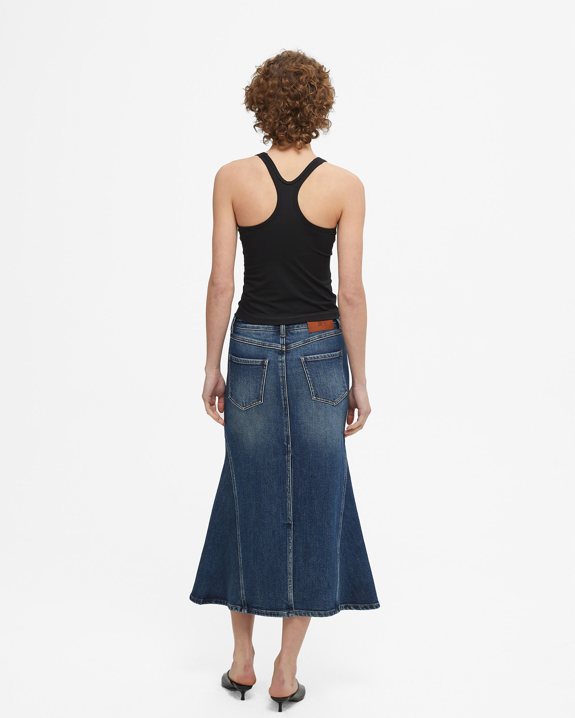 COMMAND N Washed Mermaid Denim Midi Skirt
