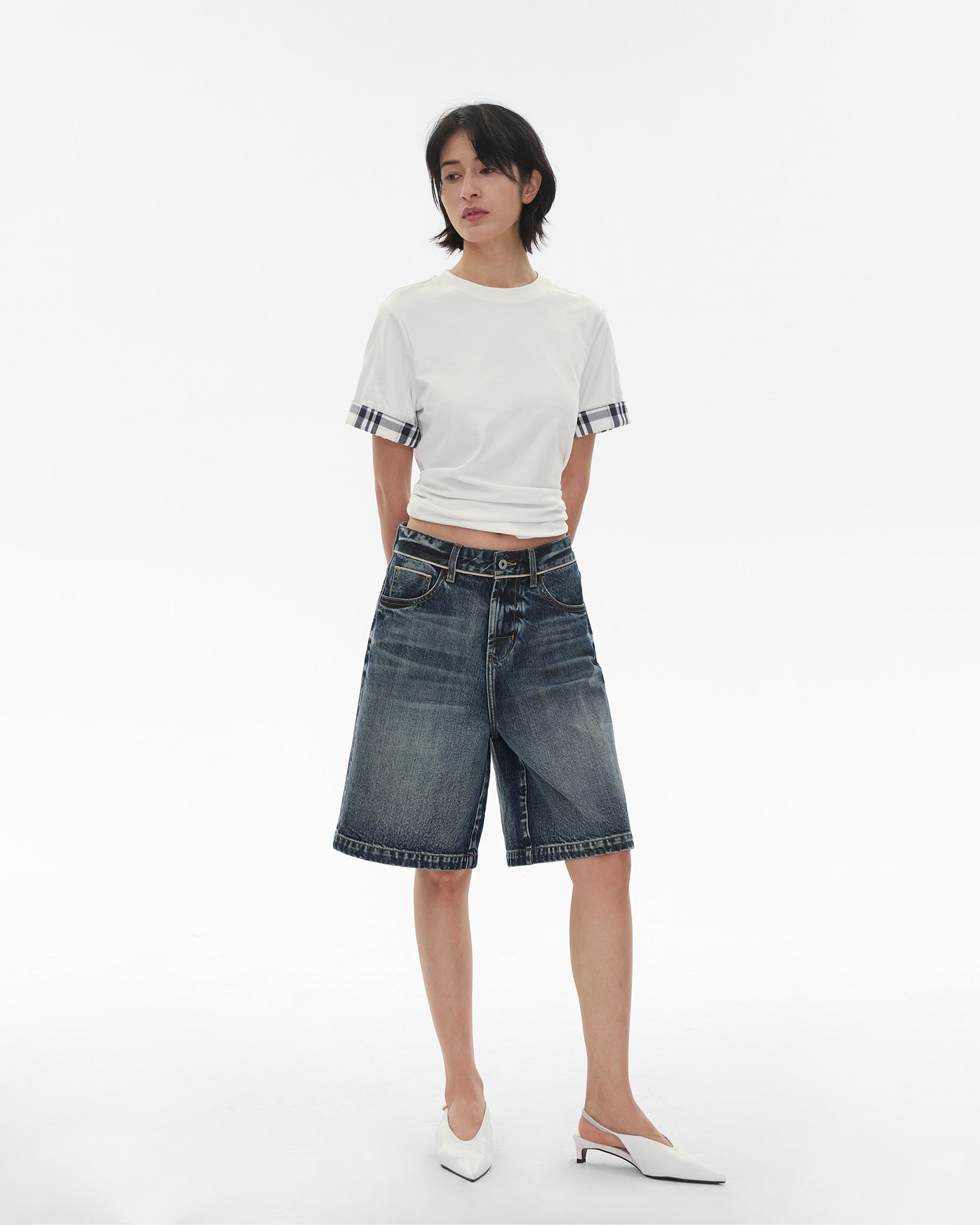 COMMAND N Selvedge Washed Denim Shorts