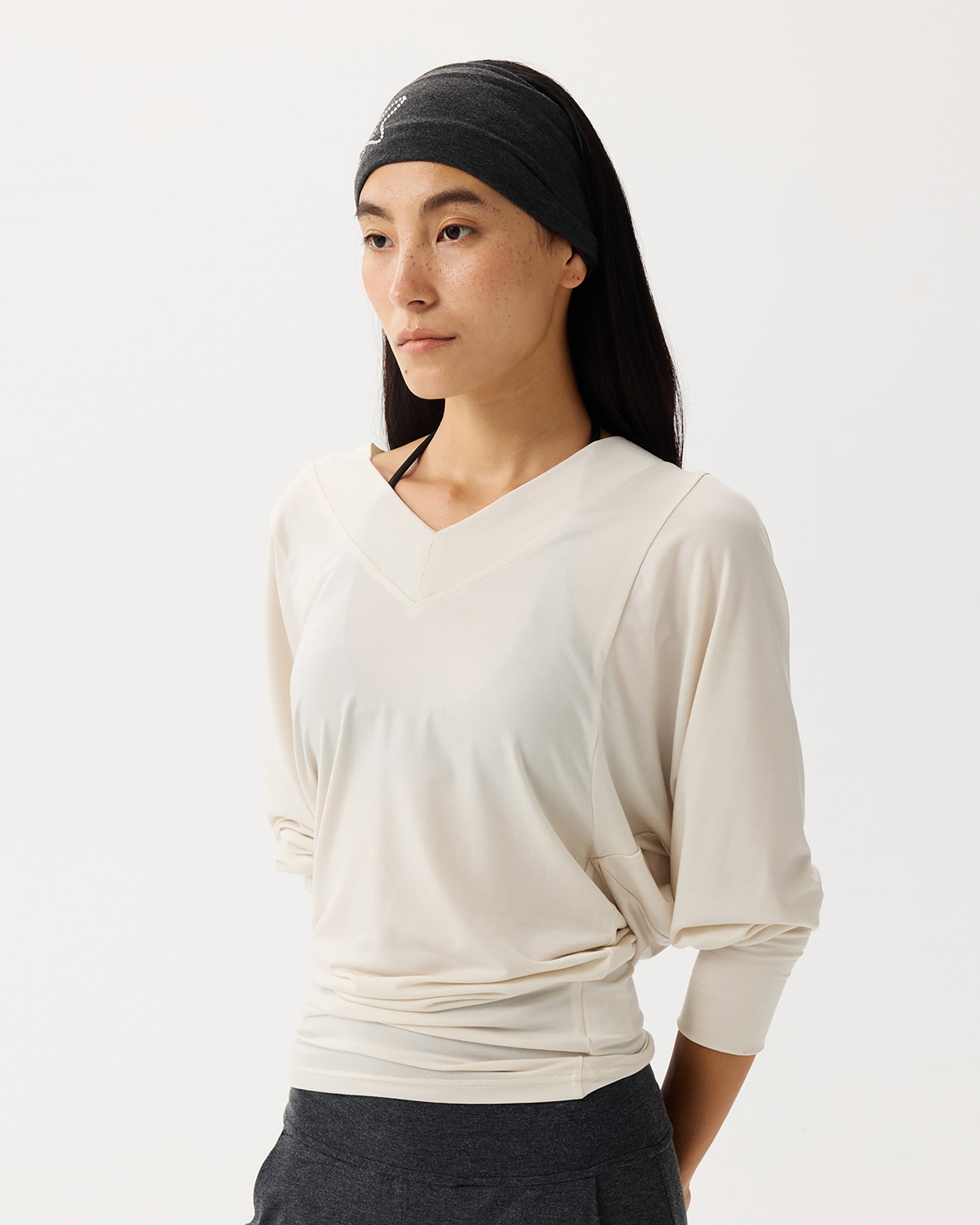 PCLA Draped Batwing Sleeve V-Neck Tee