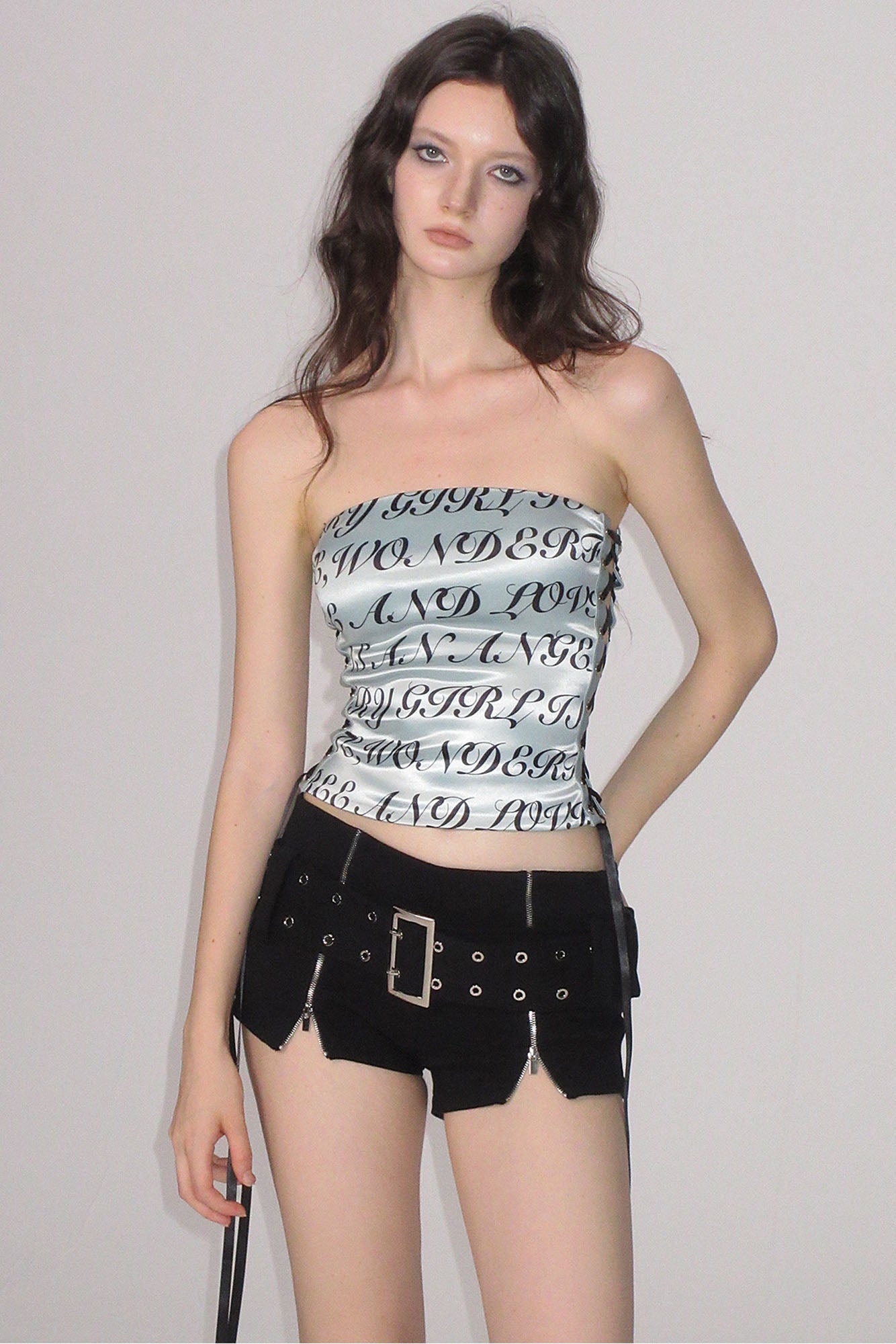 AE30 SAINT Zippered Low-Rise Split-Hem Stretch Shorts