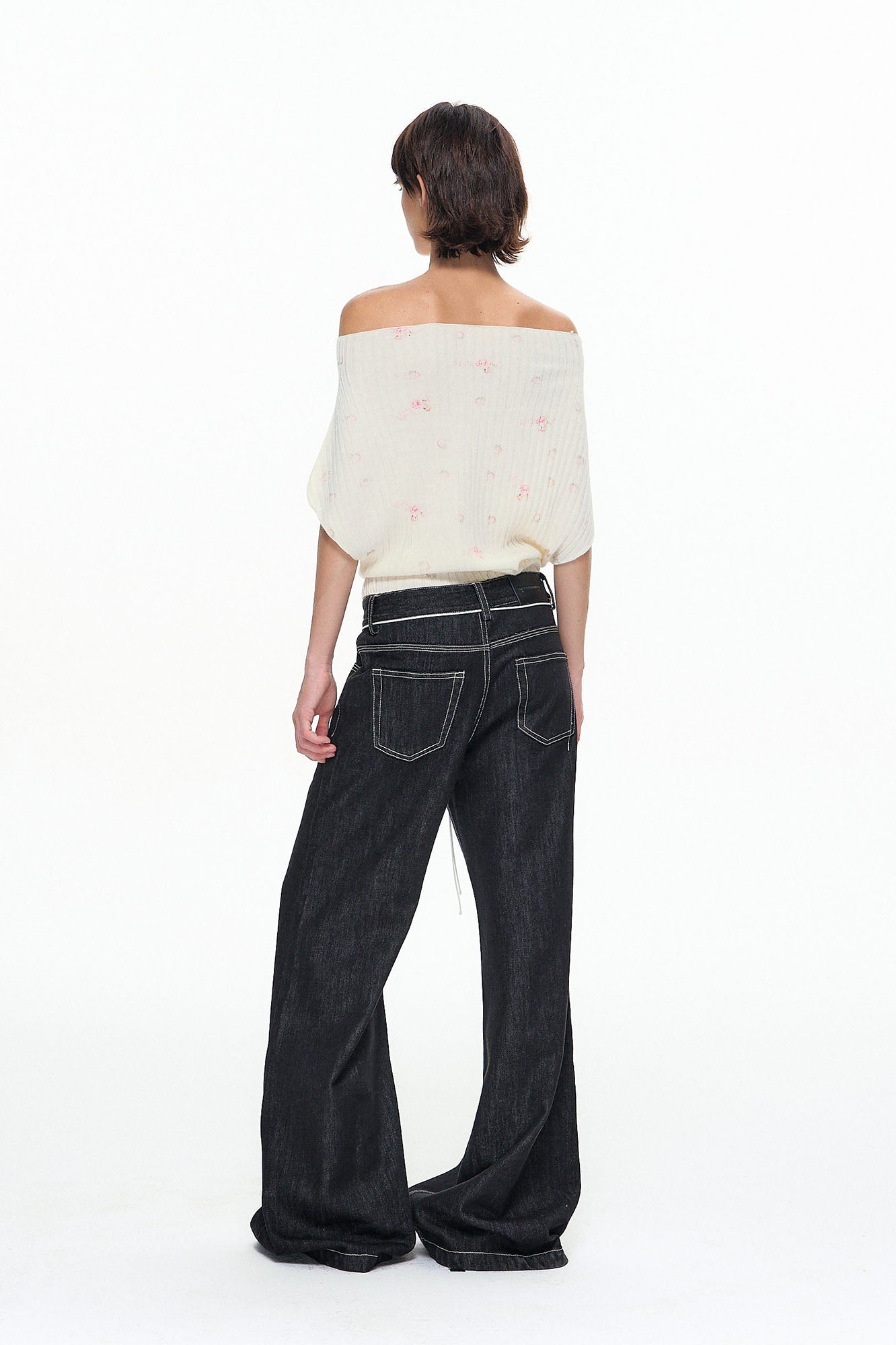 10AMSOTIIIIIIRED Wool-Blend Ribbed Off-Shoulder Knit Top
