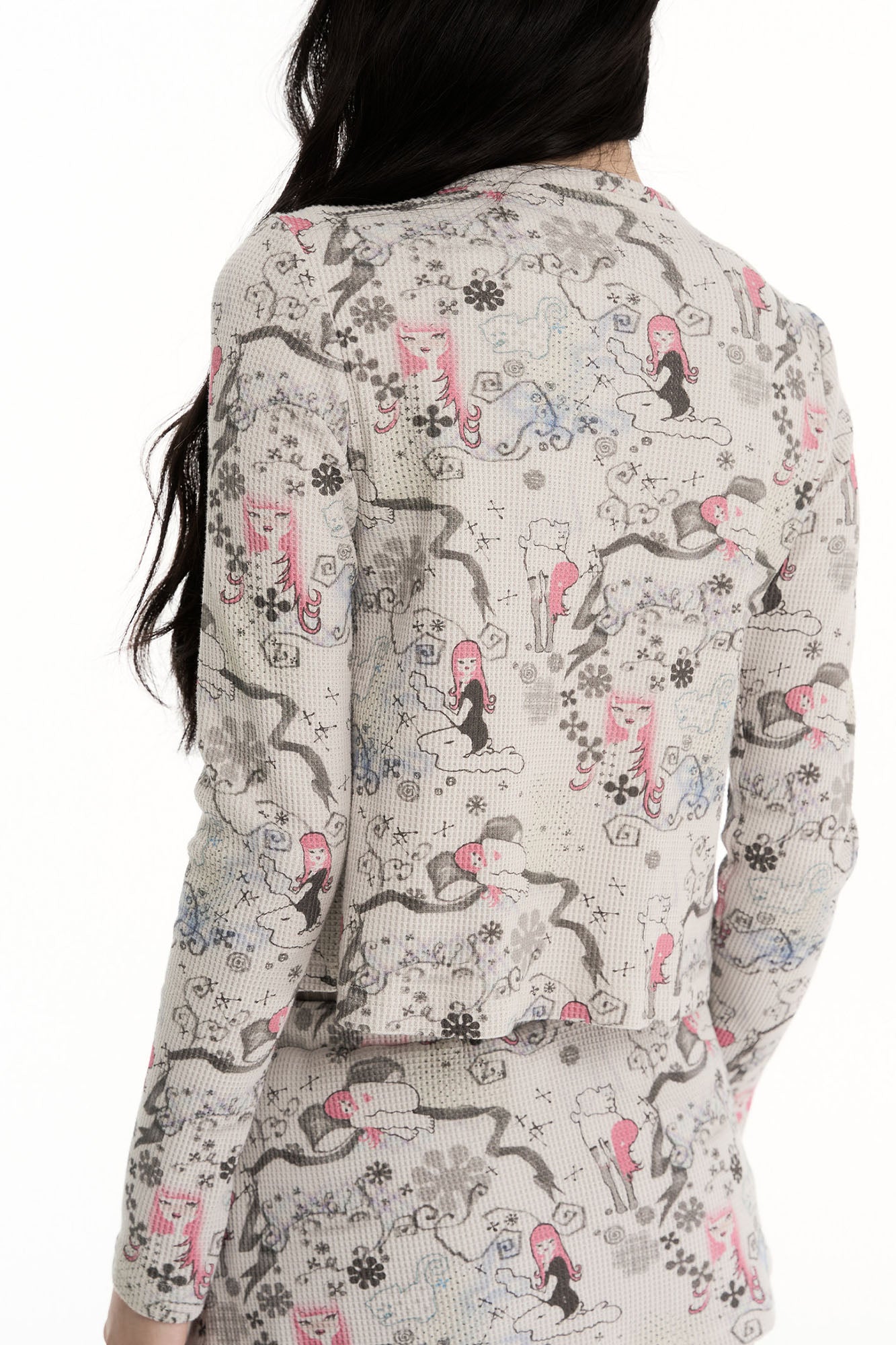 CONFUN Fantasy Full-Print Cropped Cardigan