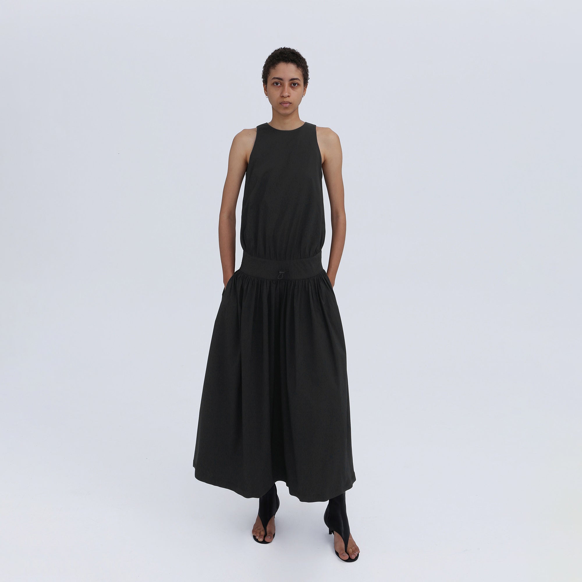 COMMAND N Gathered Drop-Waist Tank Dress