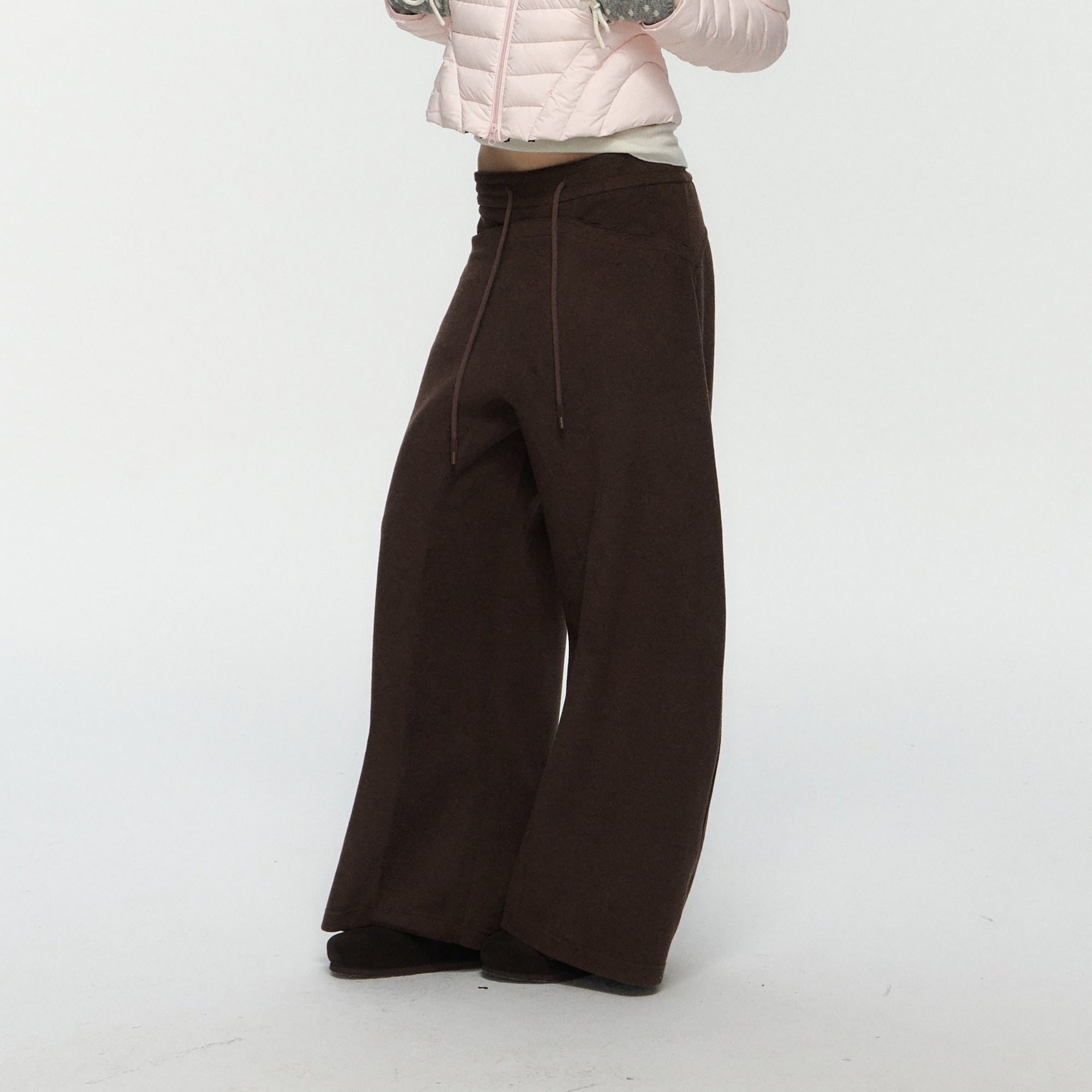 10AMSOTIIIIIIRED Classic Drawstring Wide-Leg Pants