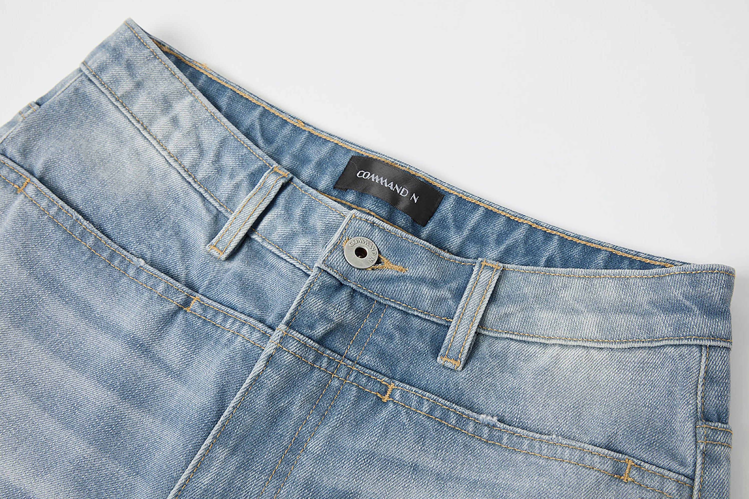 COMMAND N Classic Washed Straight-Leg Denim Shorts