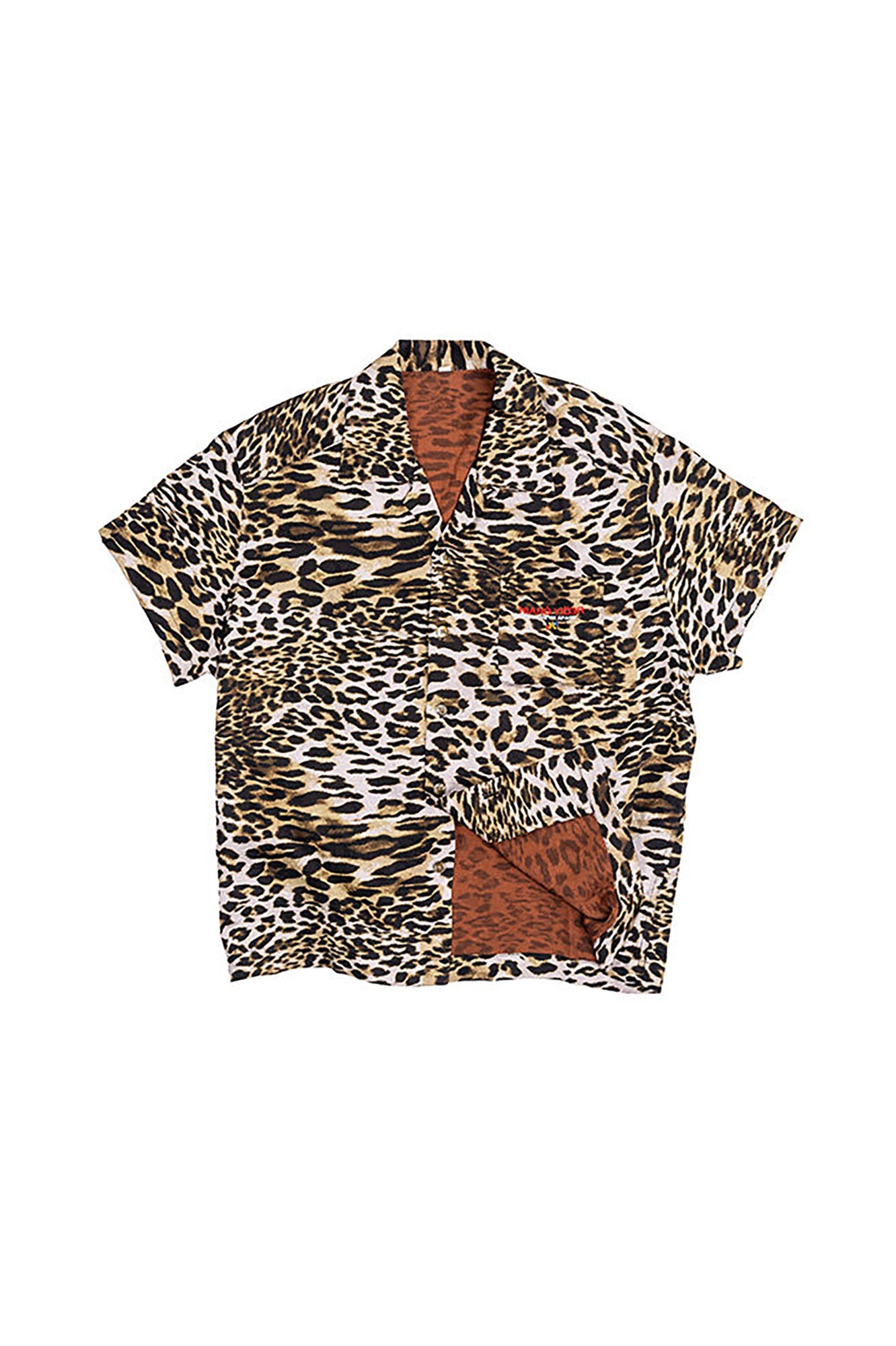 NIANJIUYIKOUER Leopard Full-Print Linen-Blend Half Shirt