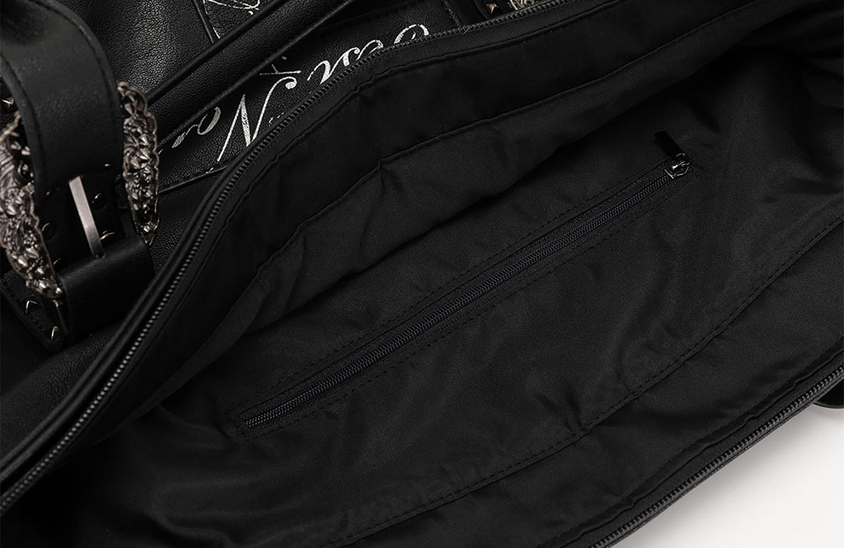 CESTNOUS Studded Faux Leather Oversized Crossbody Bag