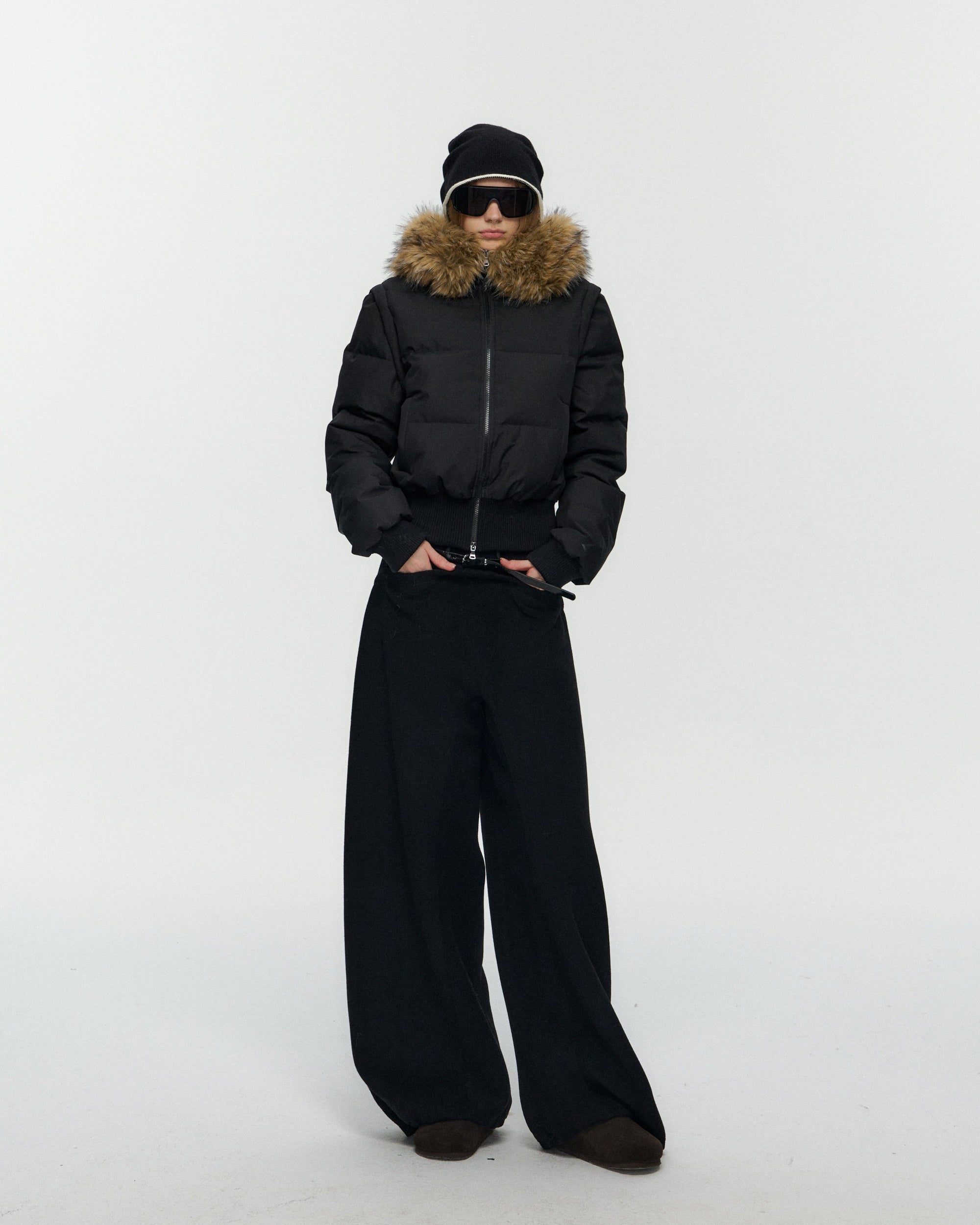 10AMSOTIIIIIIRED Classic Drawstring Wide-Leg Pants