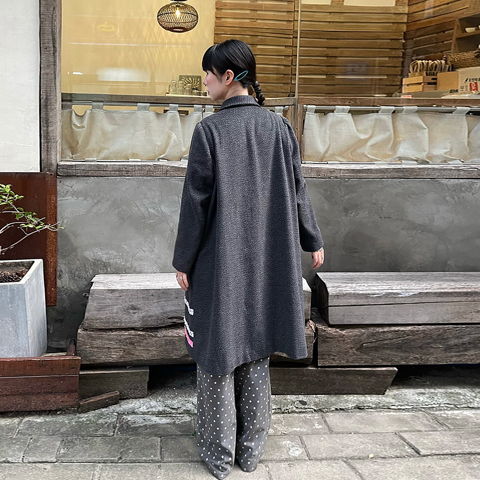 UNSOCIAL NIGHT Retro Bow Lace Coat