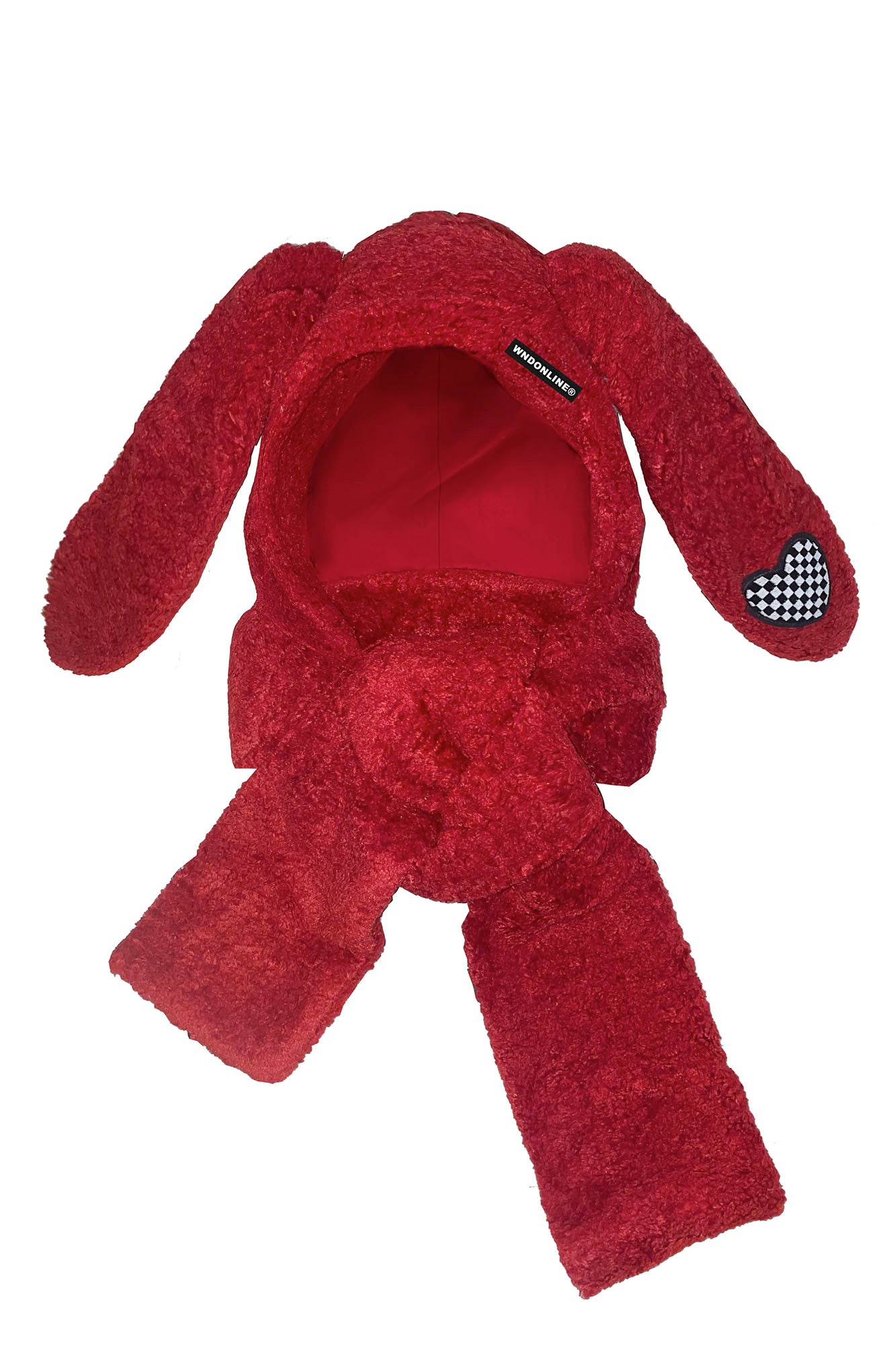 WHYNOTDANCE Plush Bunny-Ear Hooded Scarf
