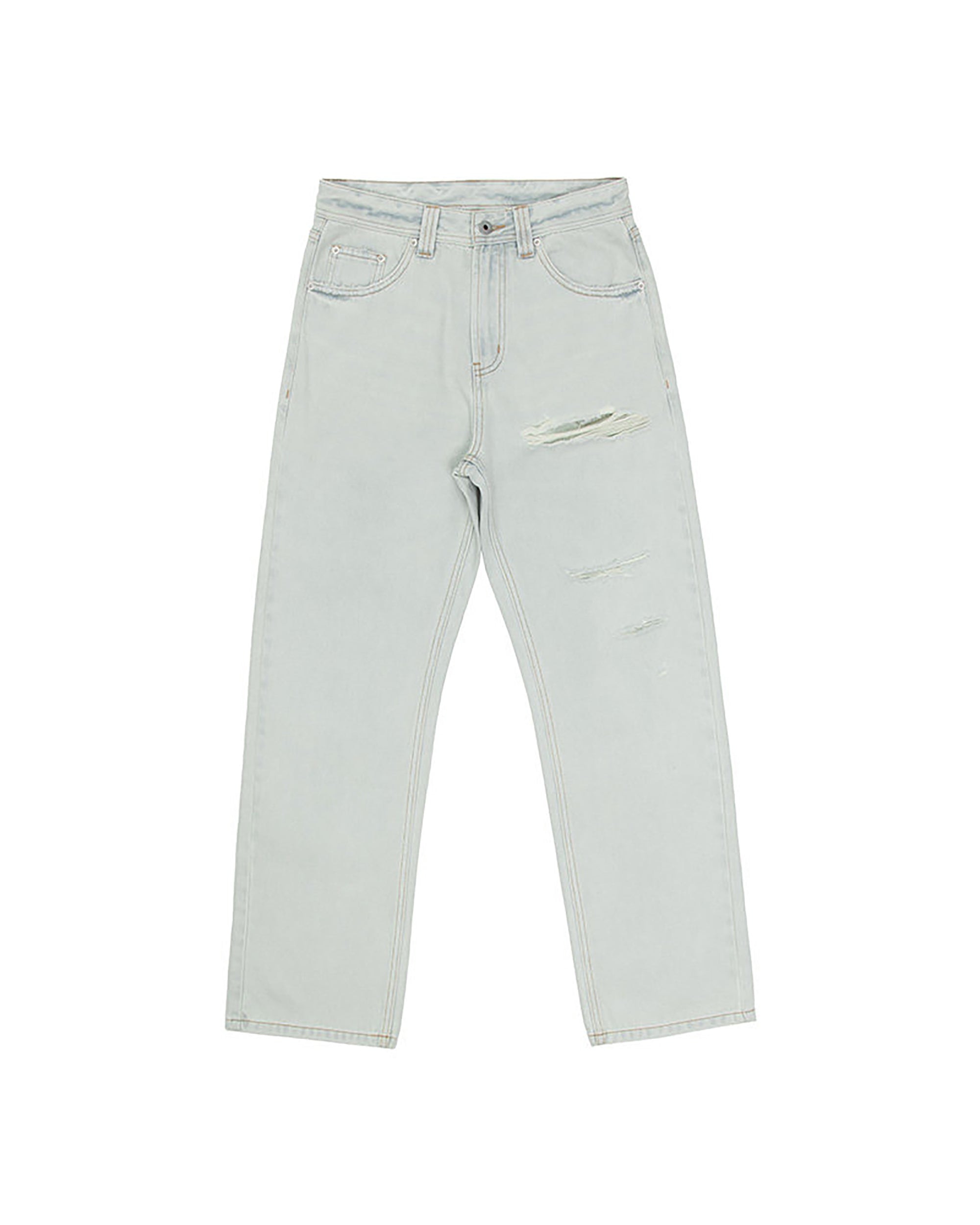 COMMAND N Light Wash Distressed Straight-Leg Jeans