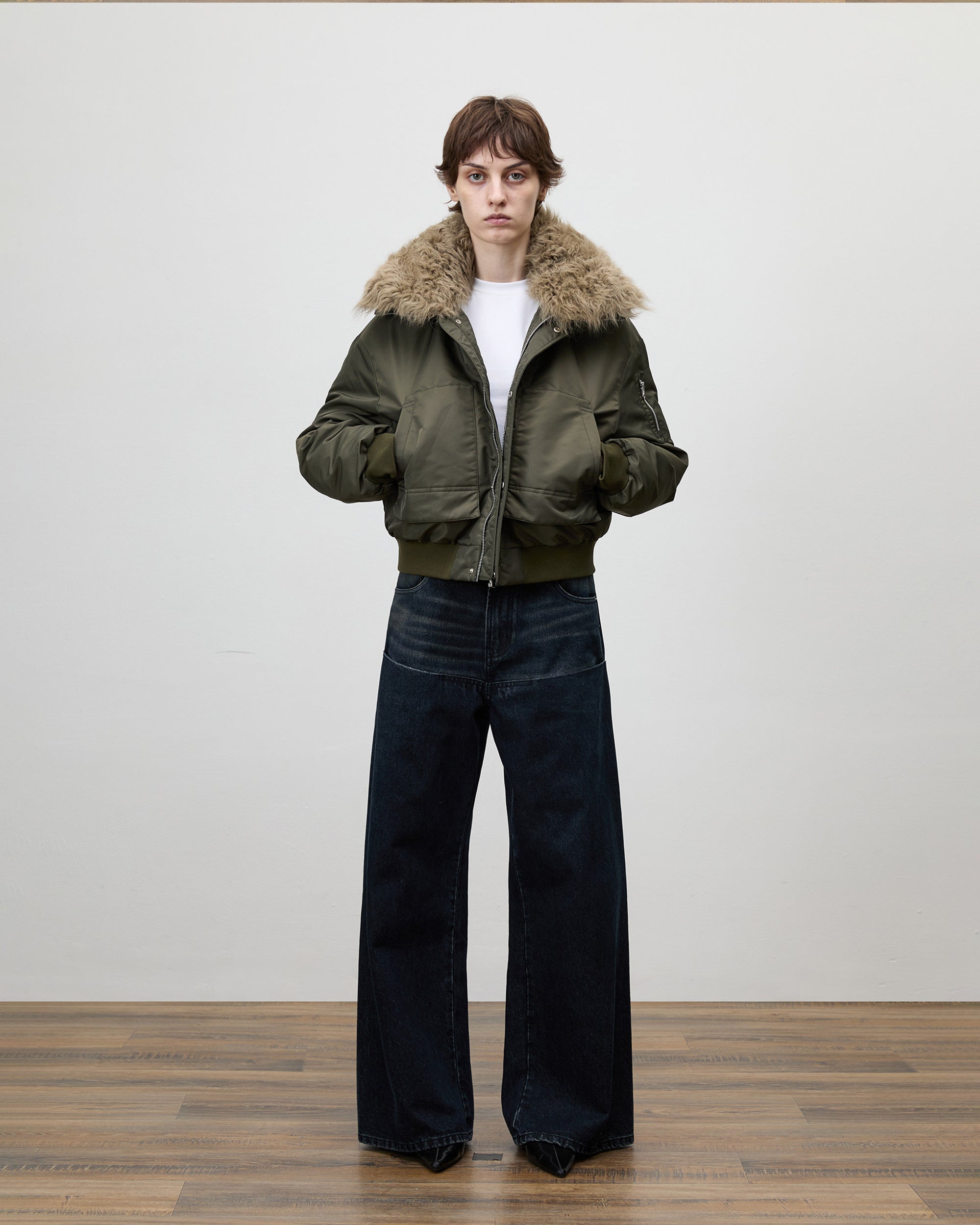 COMMAND N Washed Contrast-Panel Jeans
