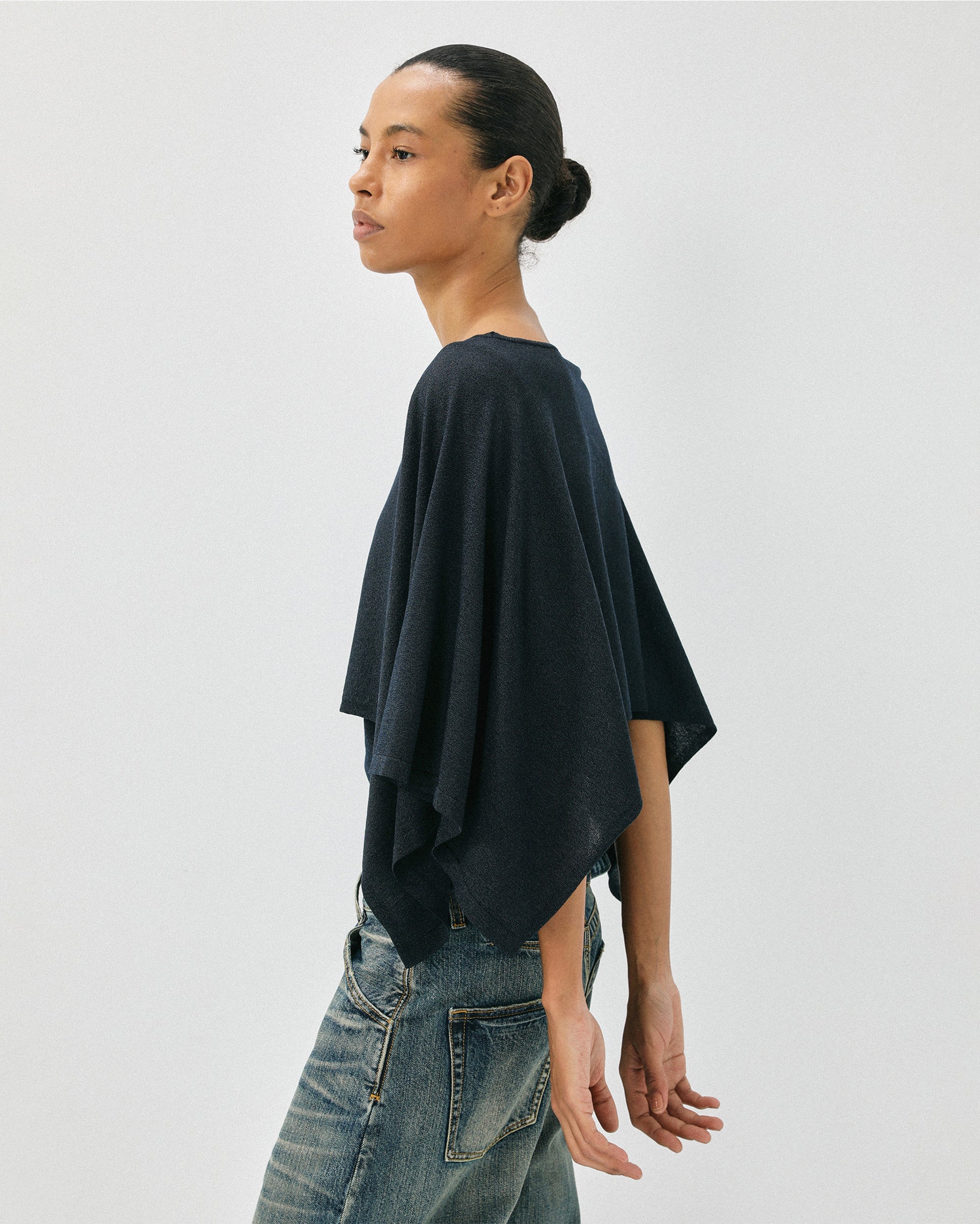 COMMAND N Shimmer Faux Two-Piece Cape Top