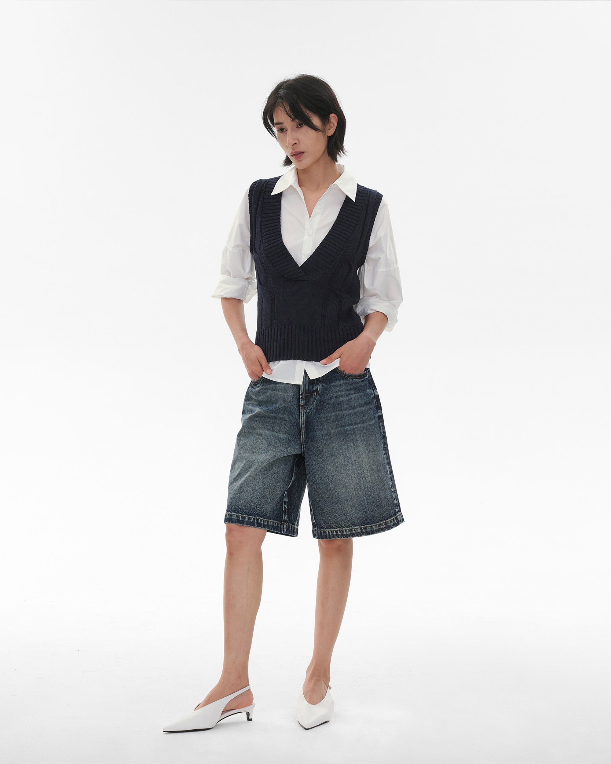 COMMAND N Selvedge Washed Denim Shorts
