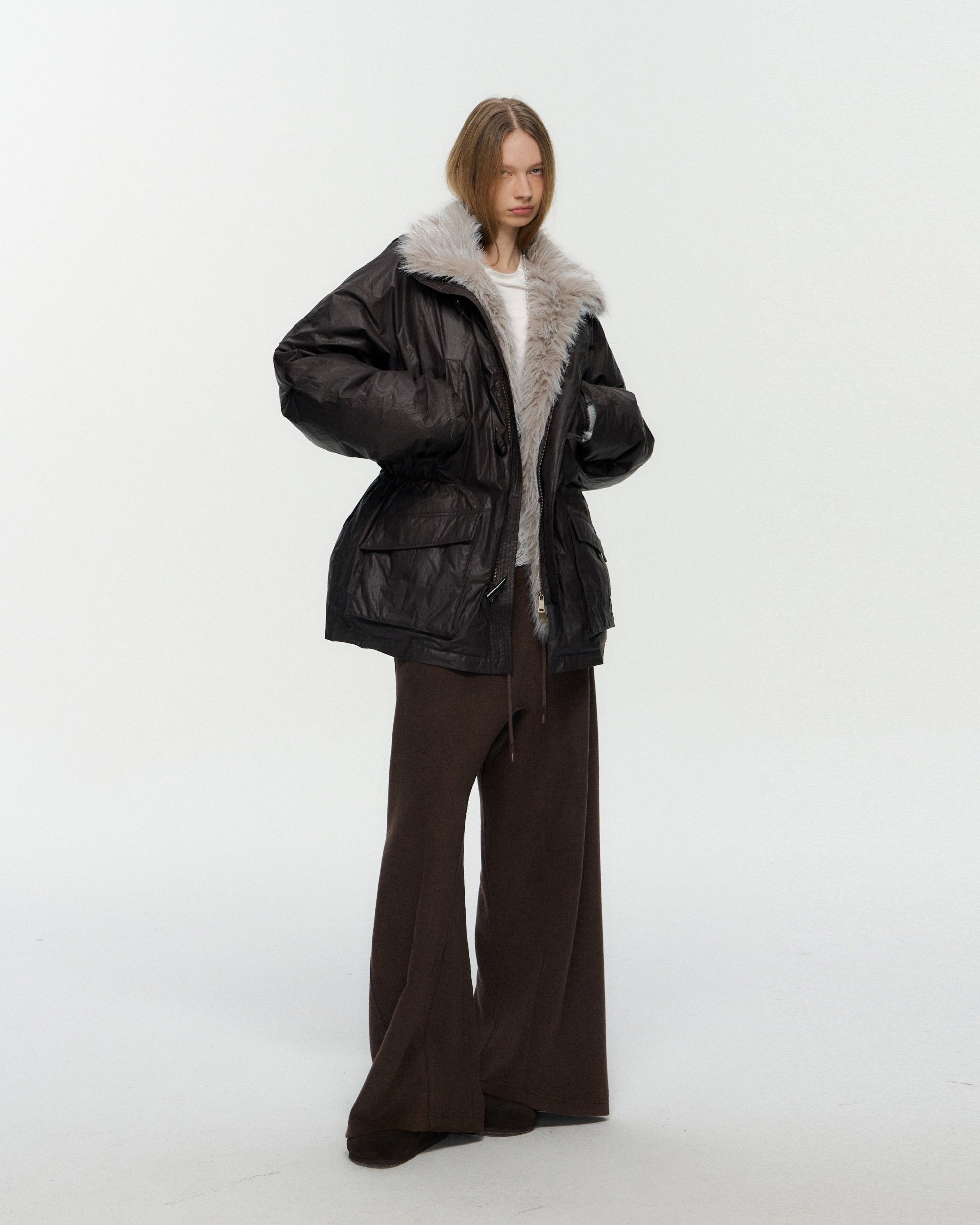 10AMSOTIIIIIIRED Classic Drawstring Wide-Leg Pants