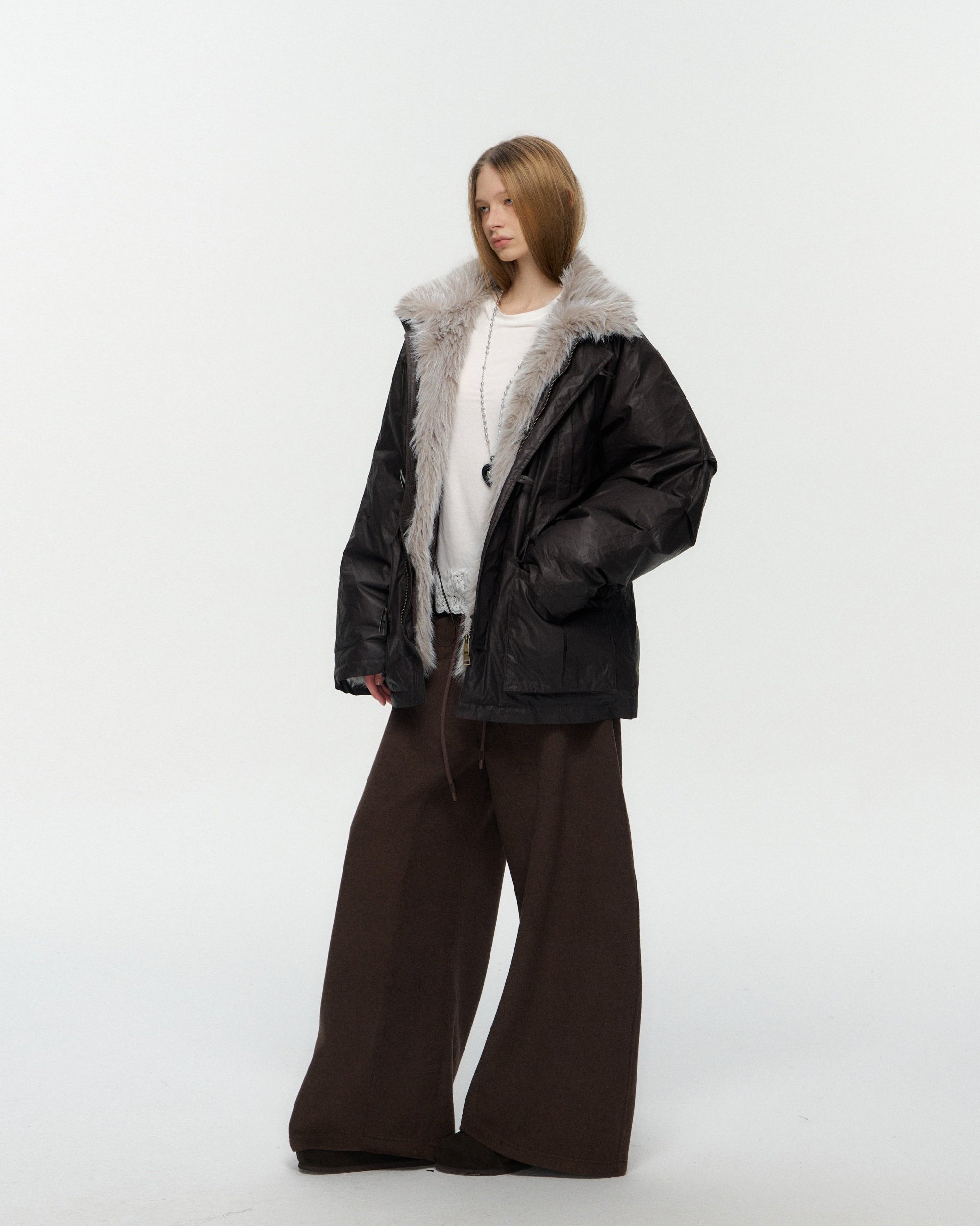 10AMSOTIIIIIIRED Classic Drawstring Wide-Leg Pants