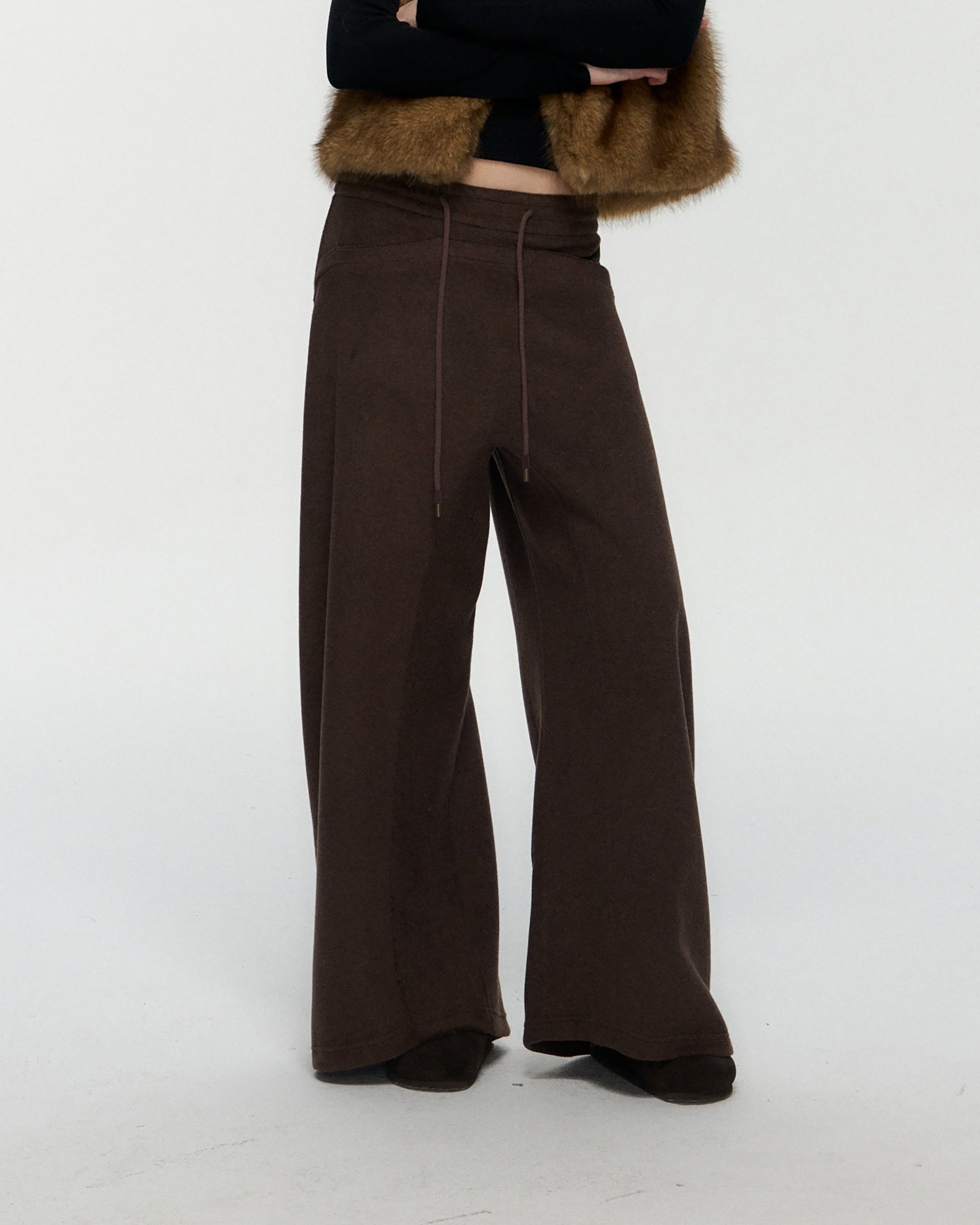 10AMSOTIIIIIIRED Classic Drawstring Wide-Leg Pants