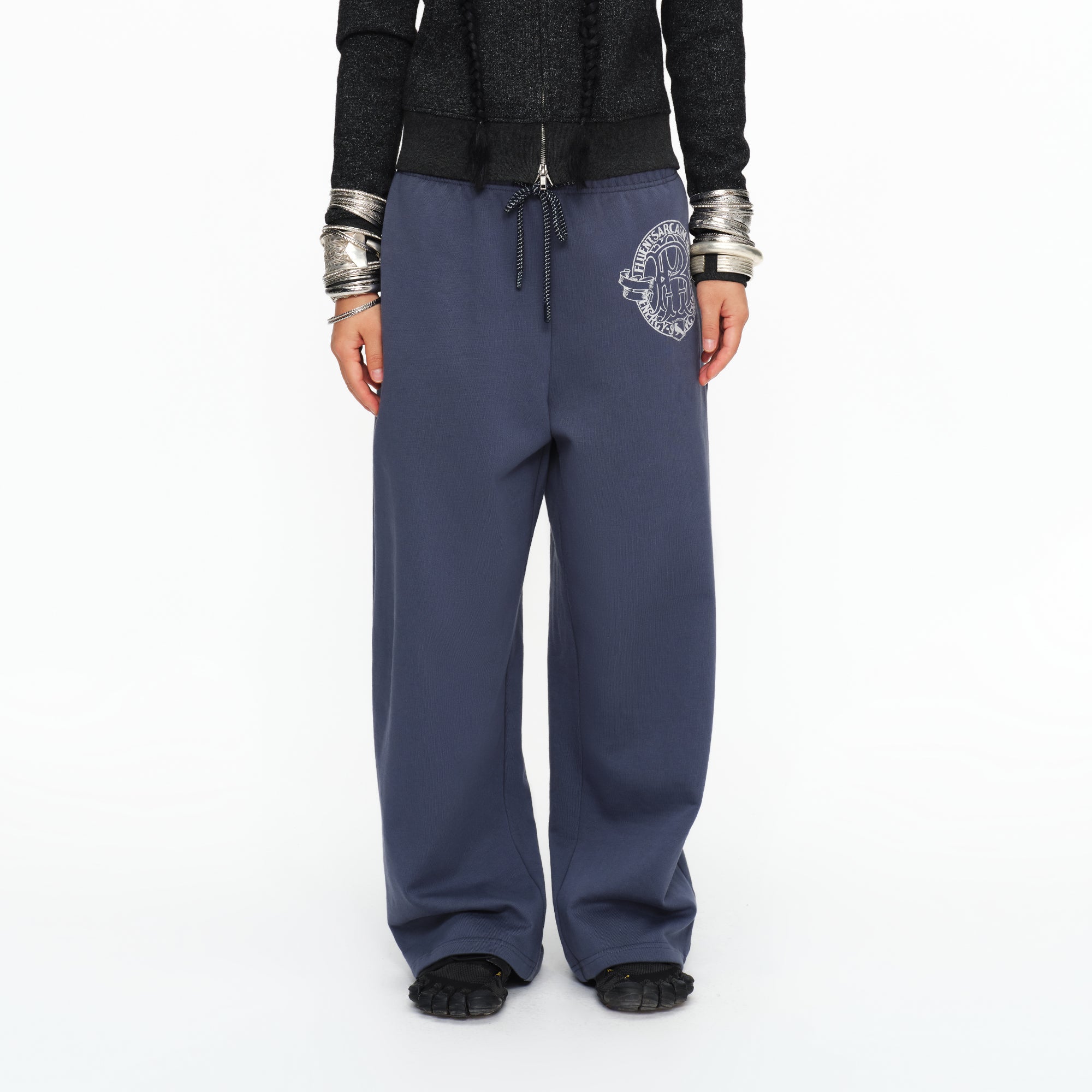 OINIMI Graphic Drawstring Wide-Leg Sweatpants