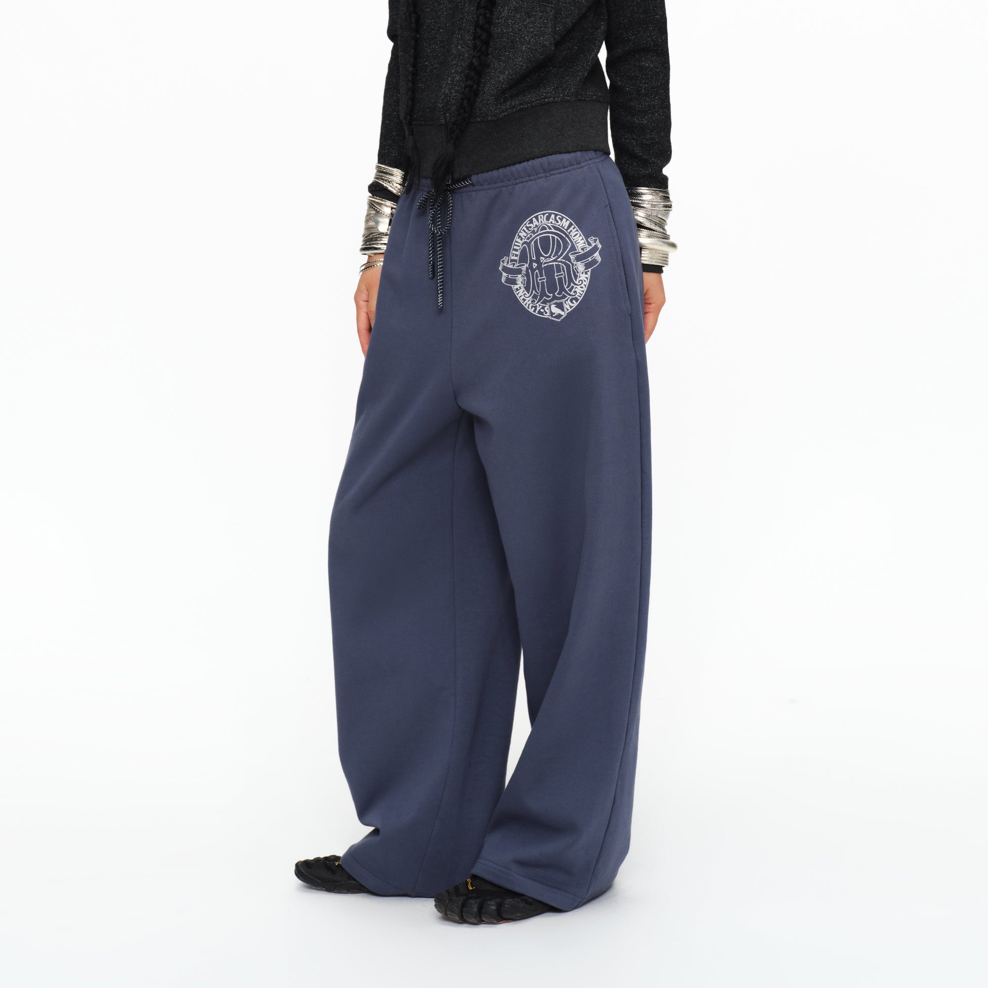 OINIMI Graphic Drawstring Wide-Leg Sweatpants