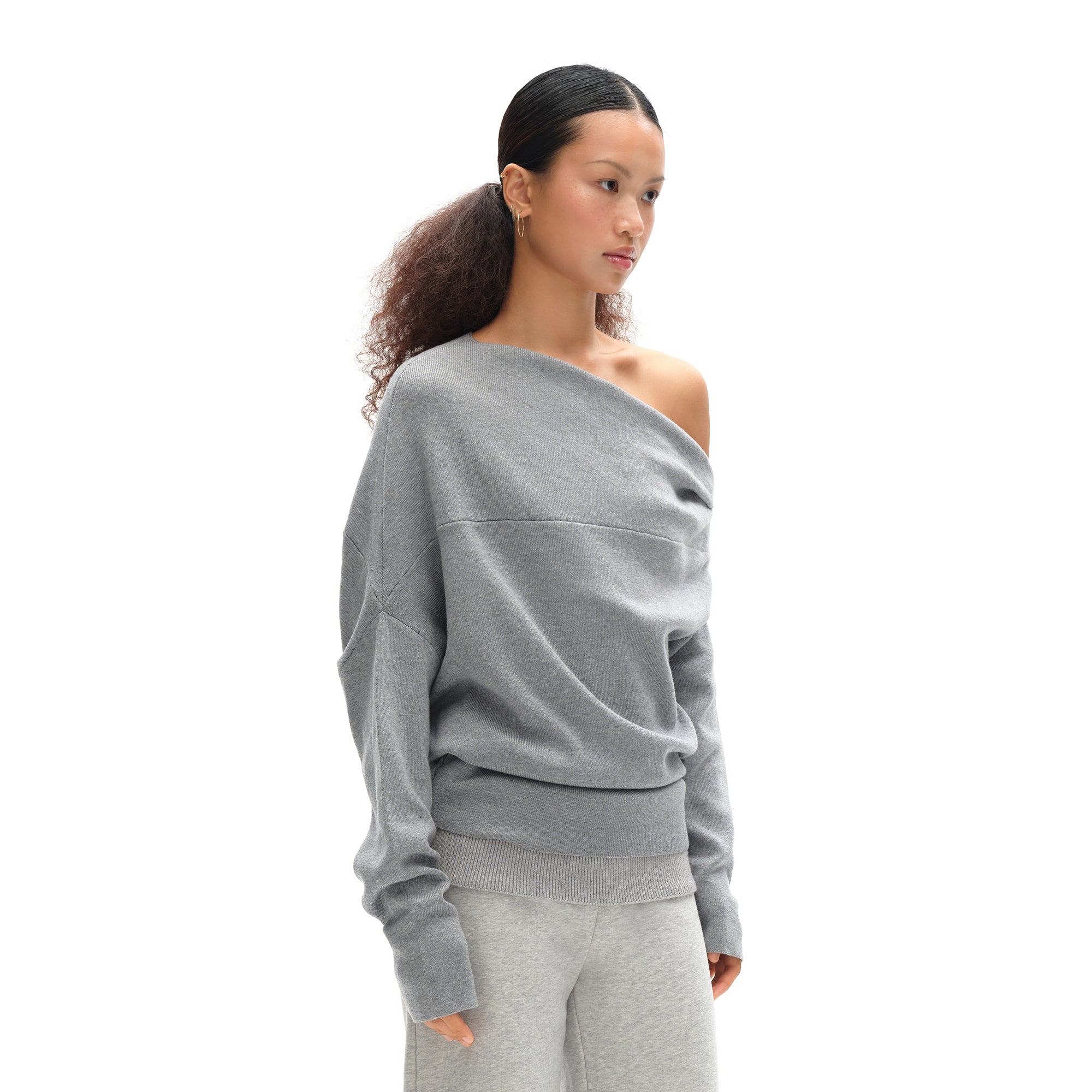 OINIMI Draped Merino Wool-Blend Sweatshirt