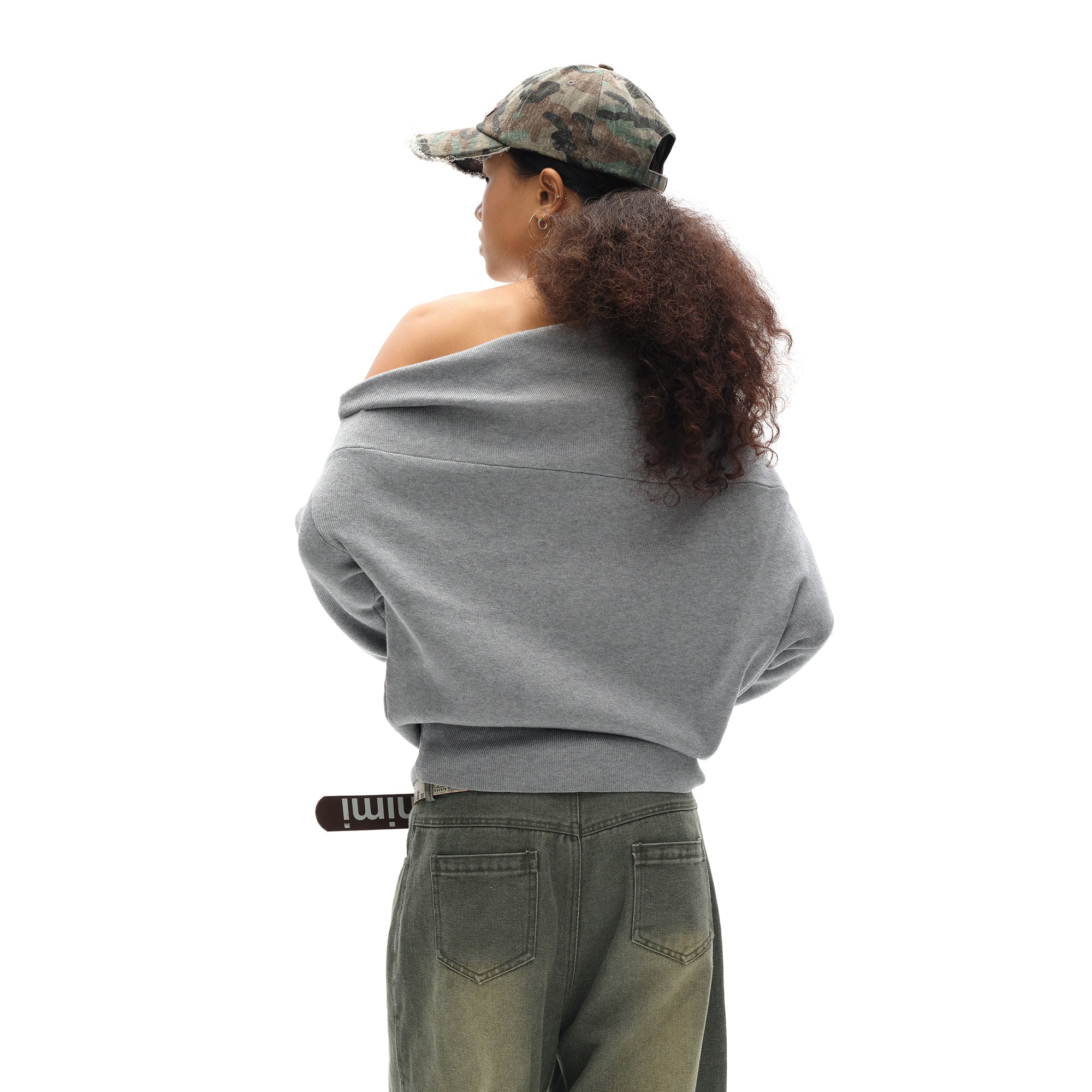 OINIMI Draped Merino Wool-Blend Sweatshirt