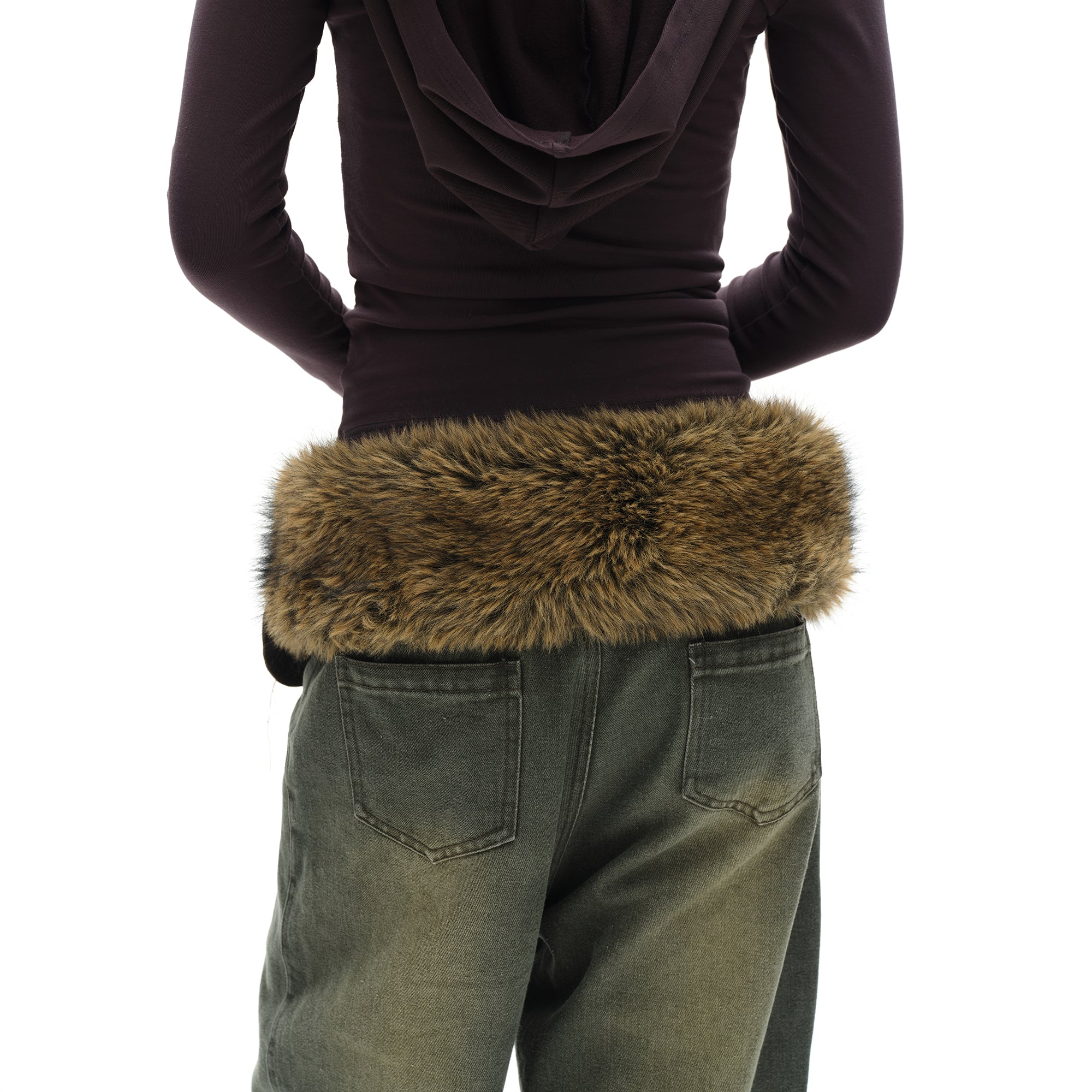 OINIMI Multi-Use Faux Fur Embroidered Belt