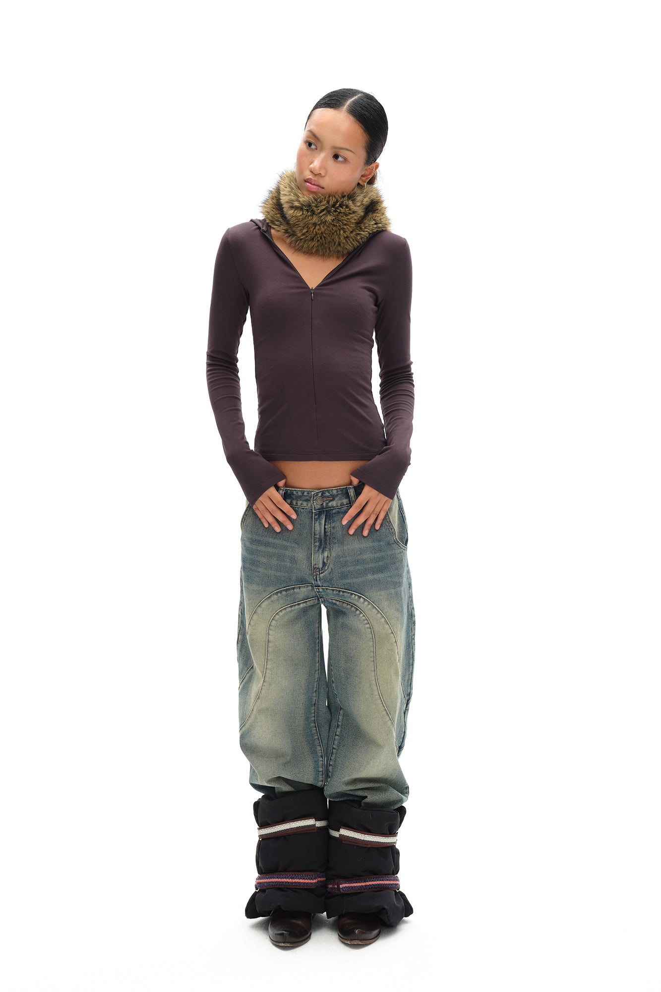 OINIMI Multi-Use Faux Fur Embroidered Belt