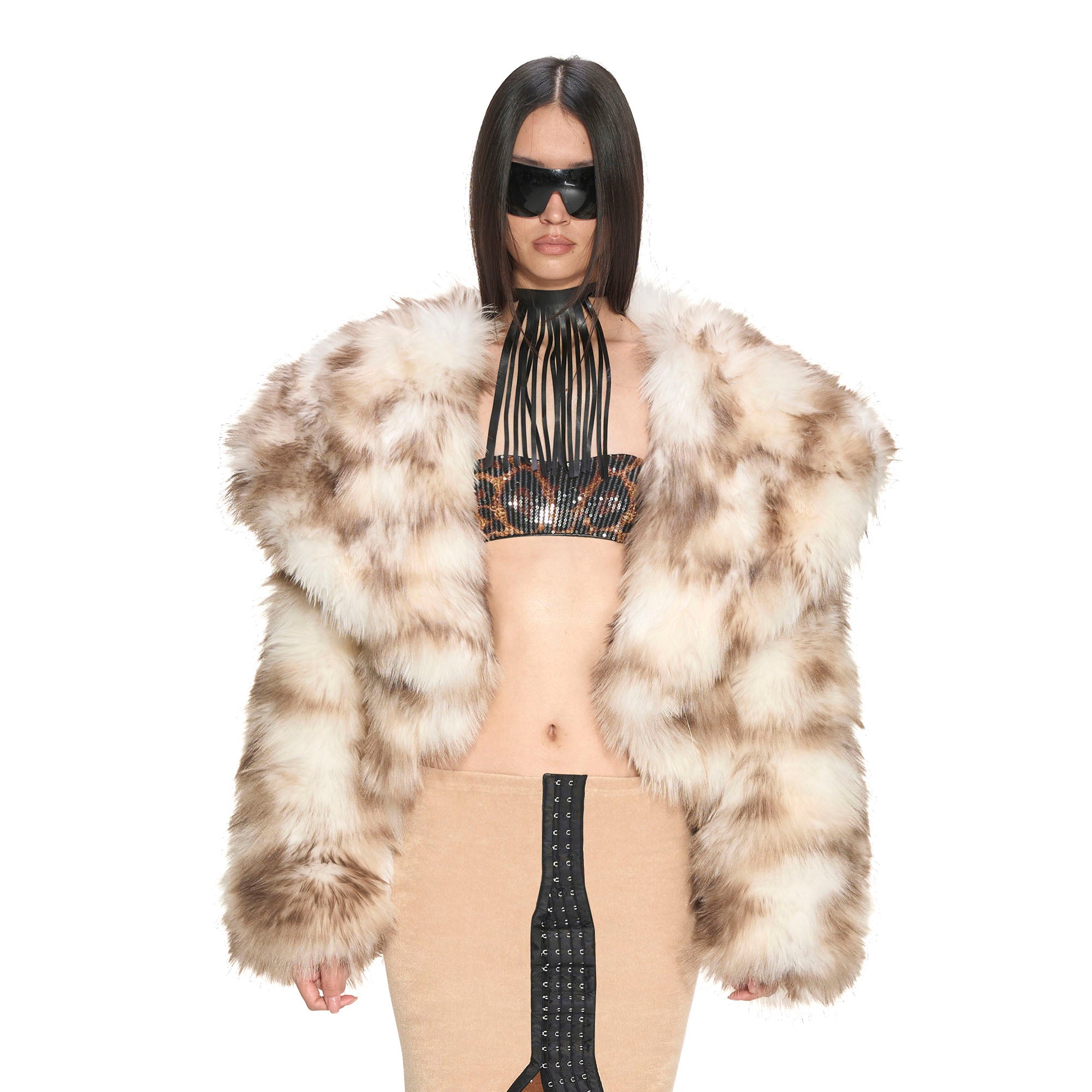 NEVER OFFEND L ANGEL Faux-Fur Oversized Luxe Jacket