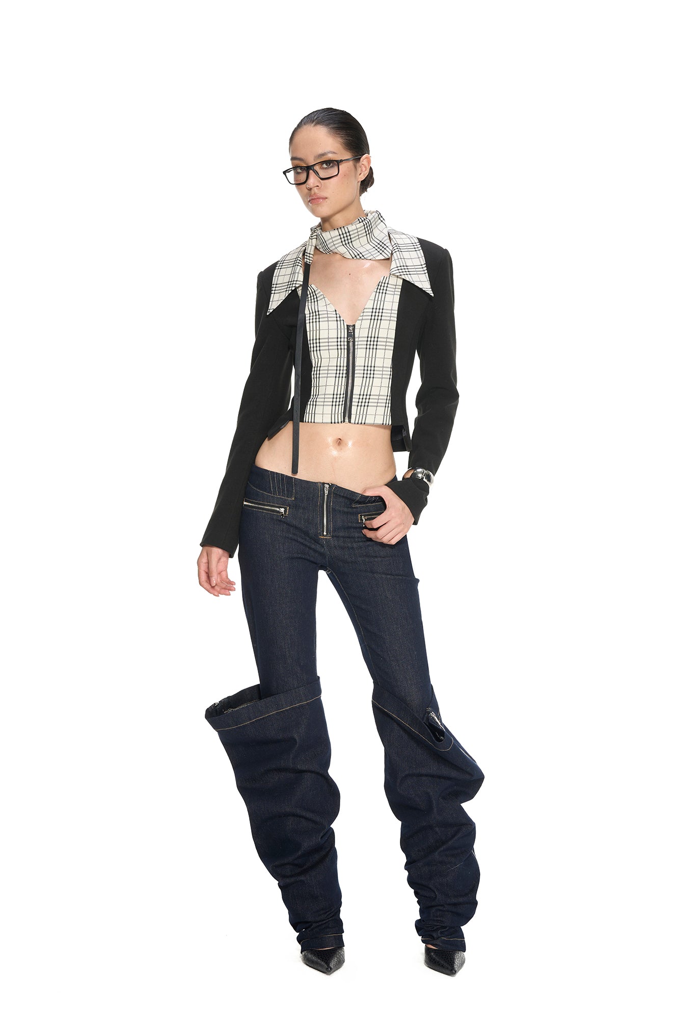 NEVER OFFEND L ANGEL Classic Low-Waist Flared Raw Jeans