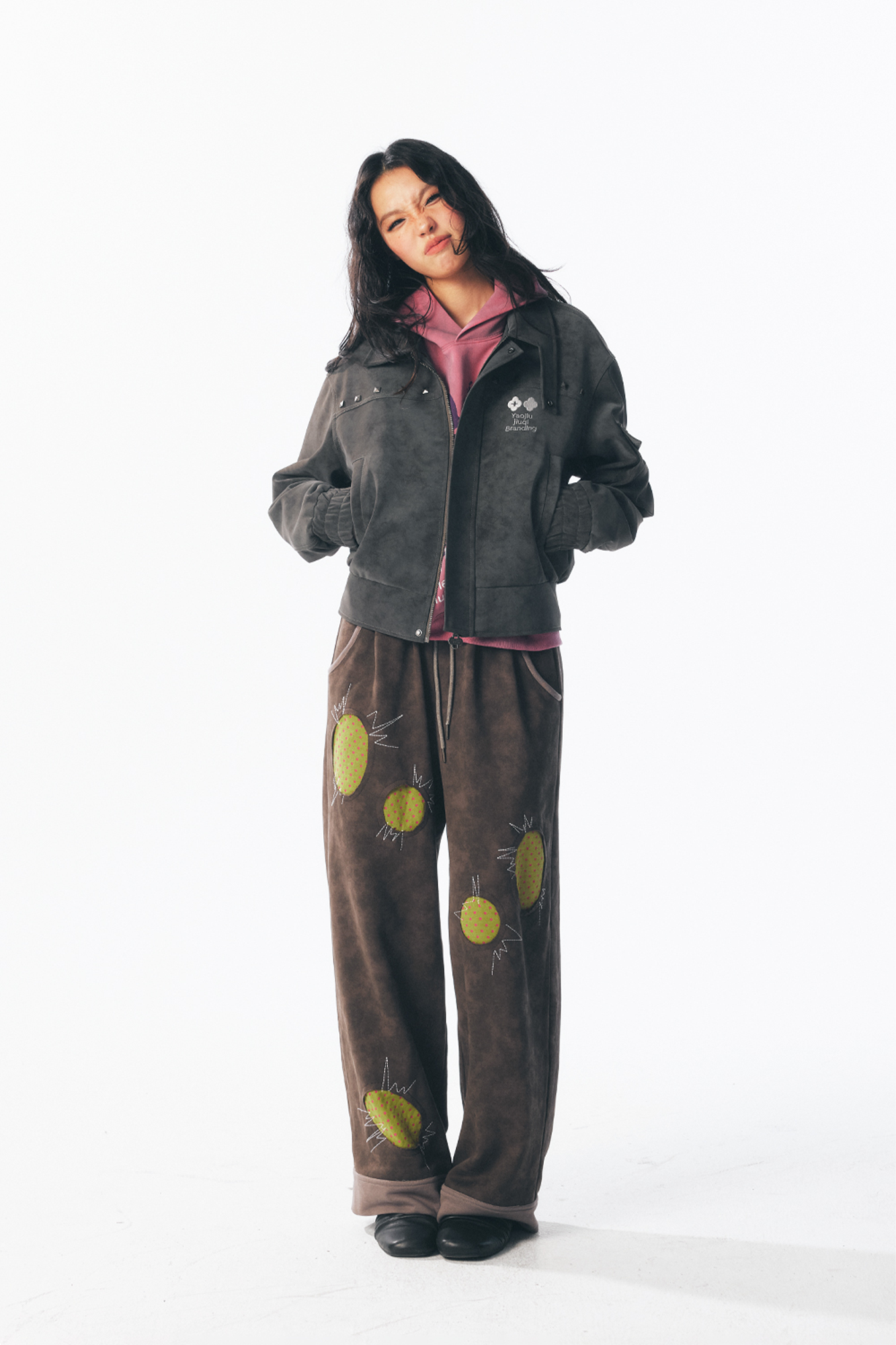 1997 POSTOFFICE Star Patch Studded Cropped Jacket