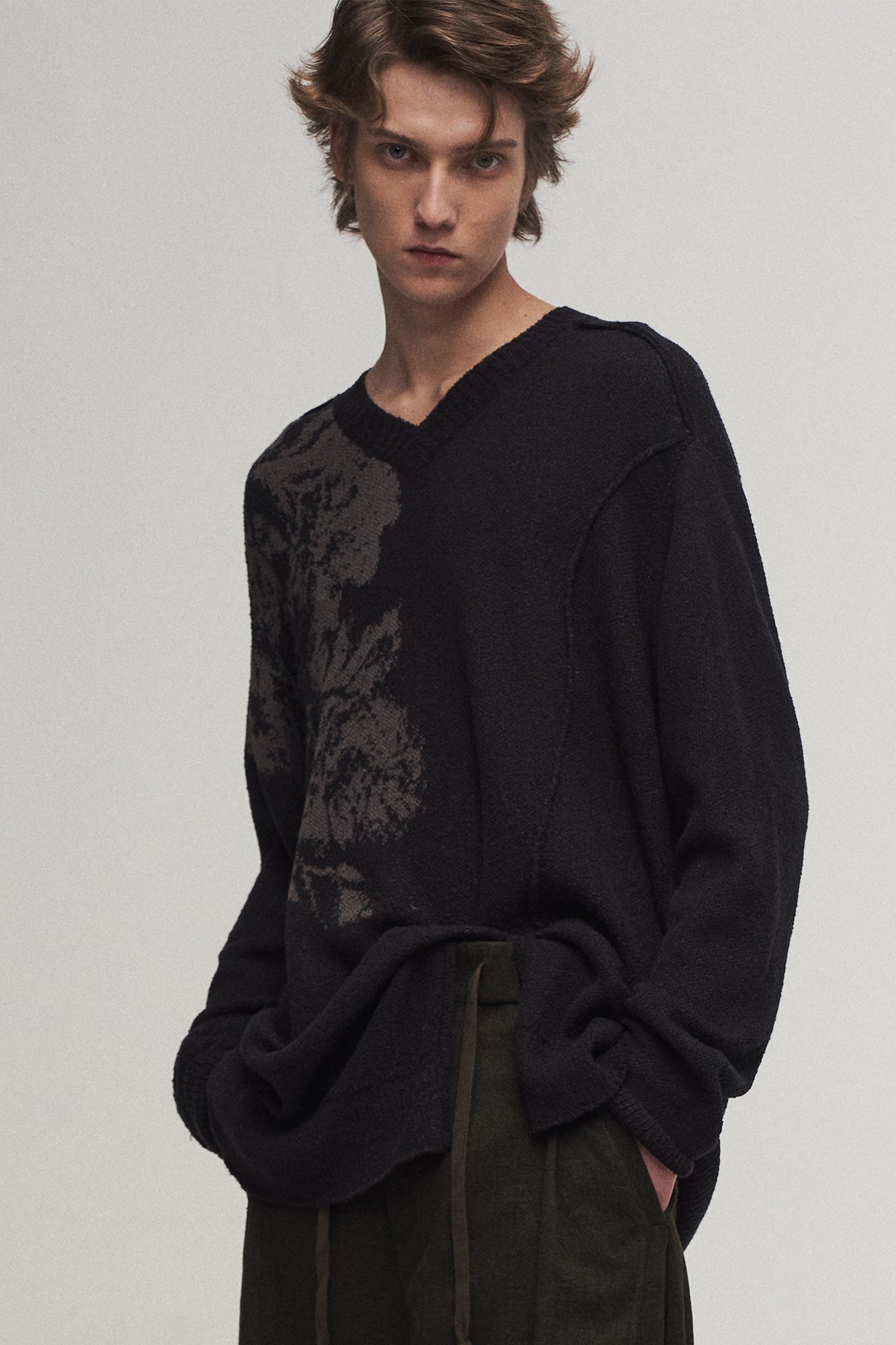 ILNya Nieternite Nifutur Jacquard V-Neck Knit Pullover