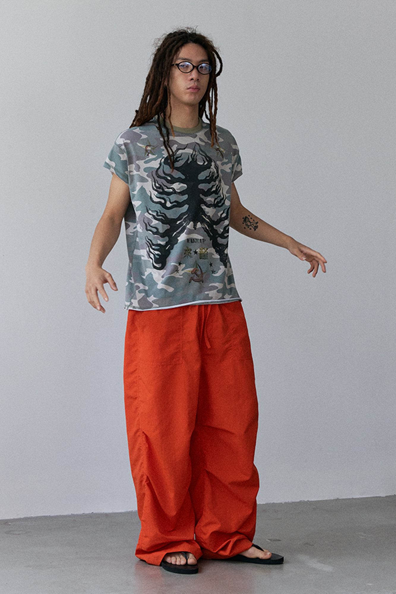 NIANJIUYIKOUER Nylon Paratrooper Straight-Leg Pants, premium urban and streetwear designers apparel on PROJECTISR.com, NIANJIUYIKOUER