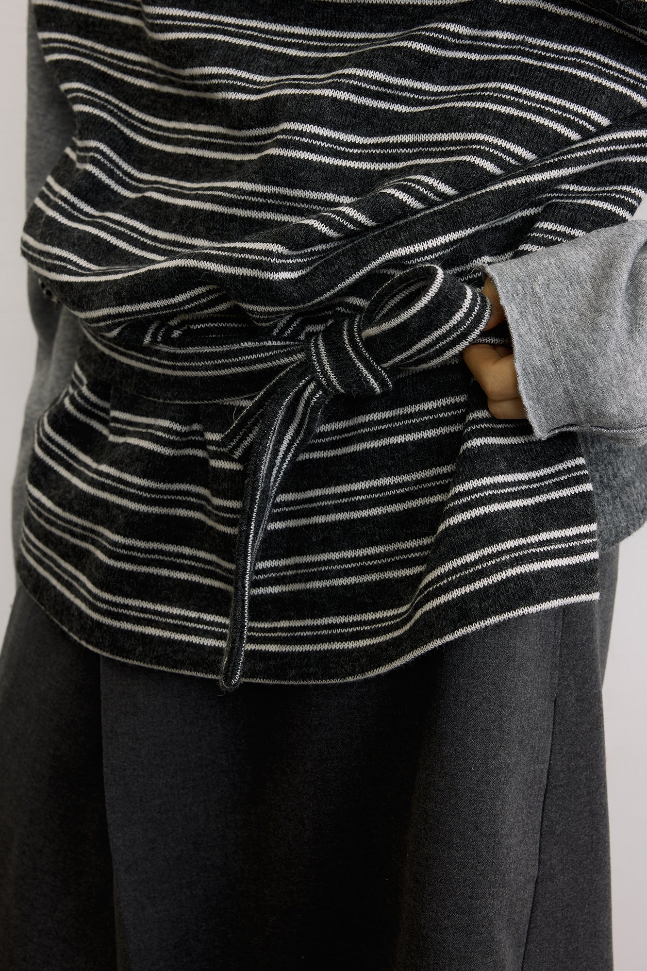 SAME FLOW Belted Reversible Wool-Blend Knit Vest