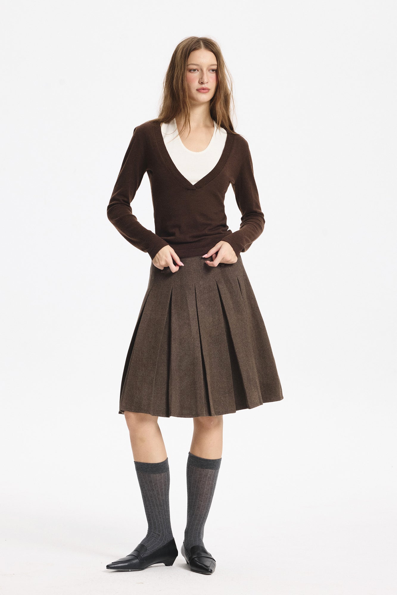 LEONSENSE Layered Cut-Out Tie-Back Top