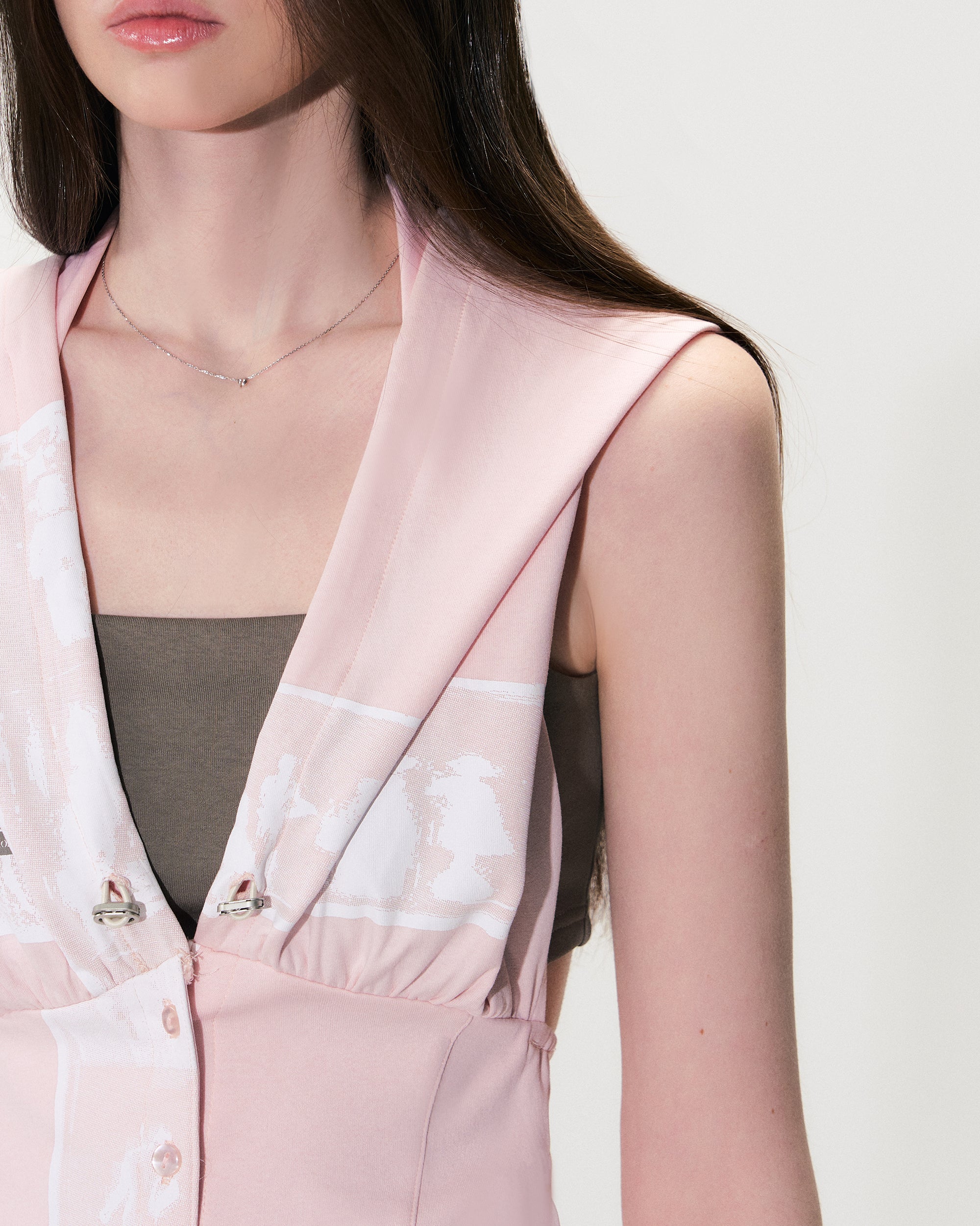 THE NEVERMORE Backless Button-Up Hooded Top