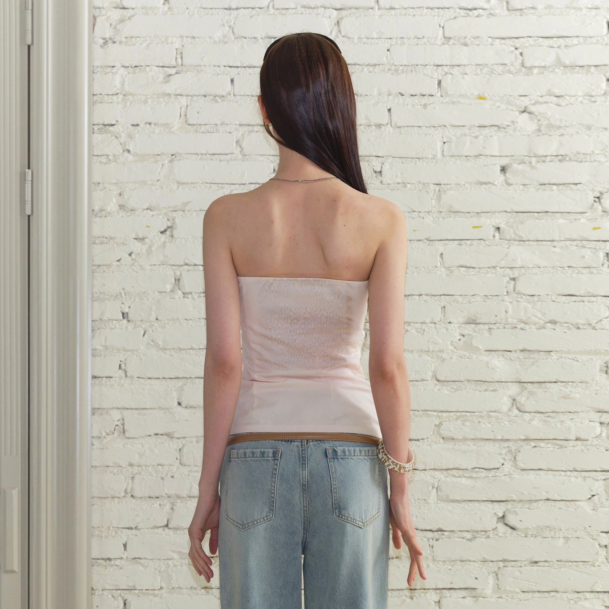 THE NEVERMORE Graphic Button-Spliced Tube Top