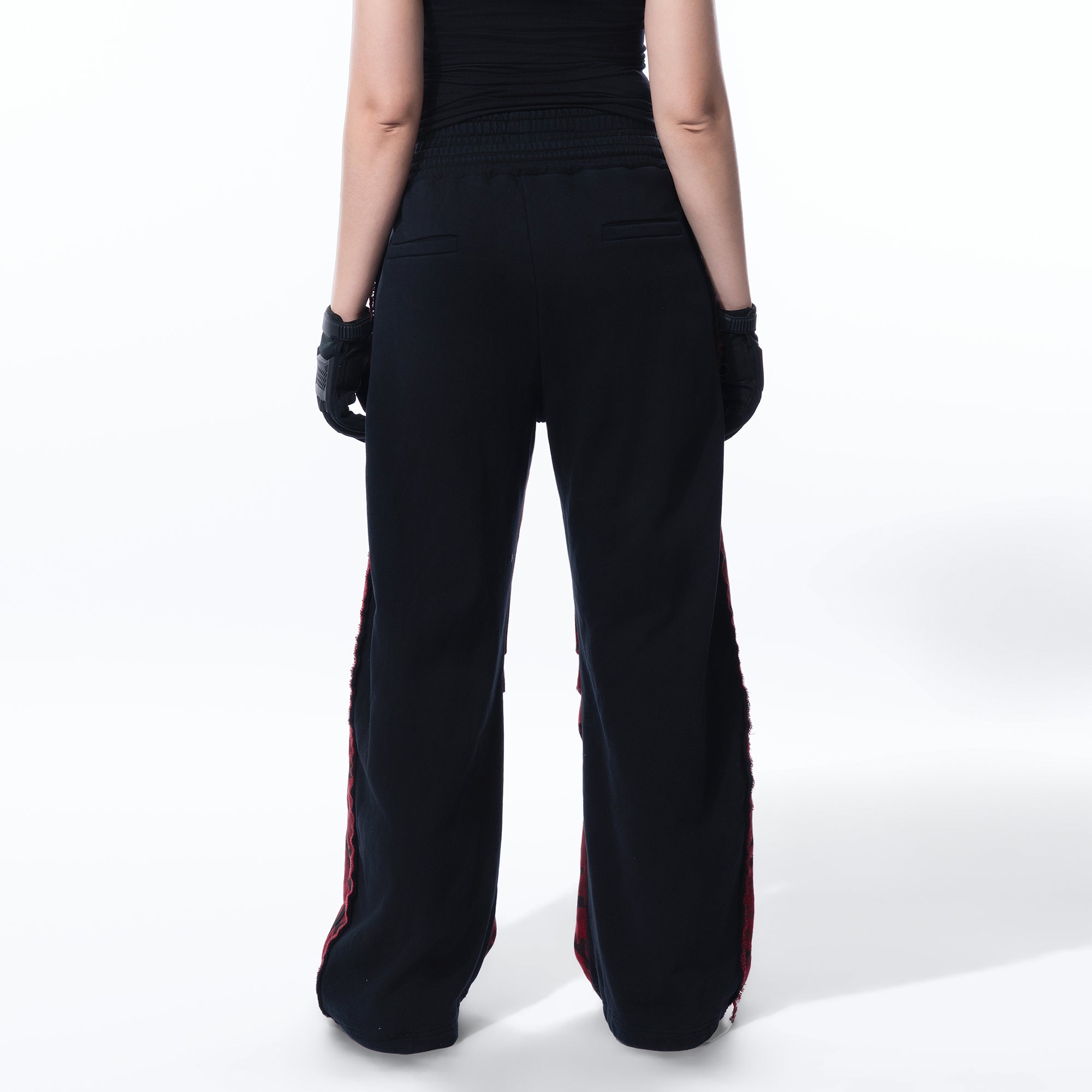 MOGONGSHE Camo Contrast Panel Double-Waist Oversized Sweatpants