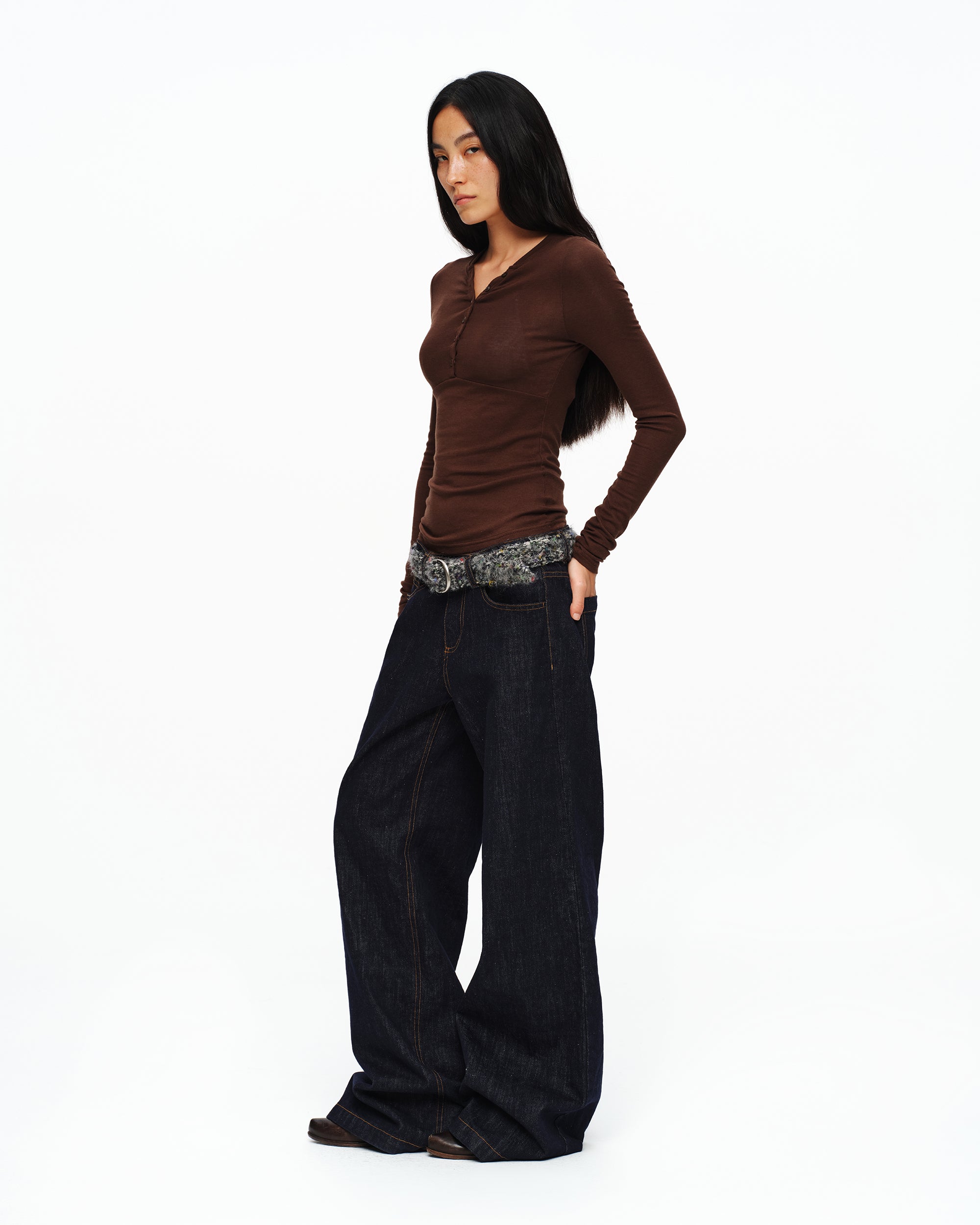 OINIMI Flecked Bouclé Belt