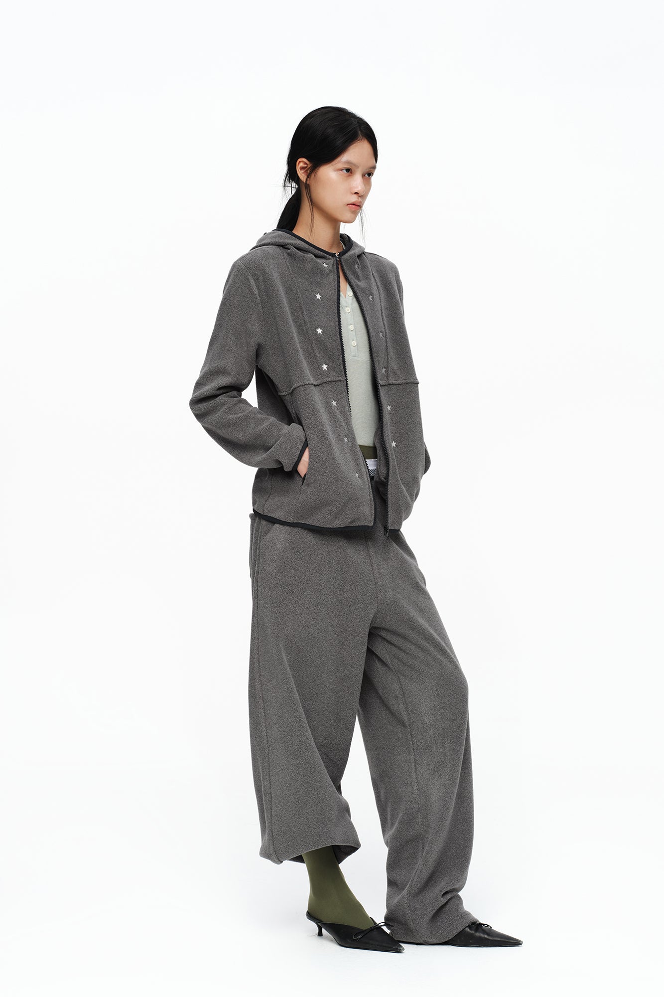 OINIMI Minimal Fleeced Barrel Pants