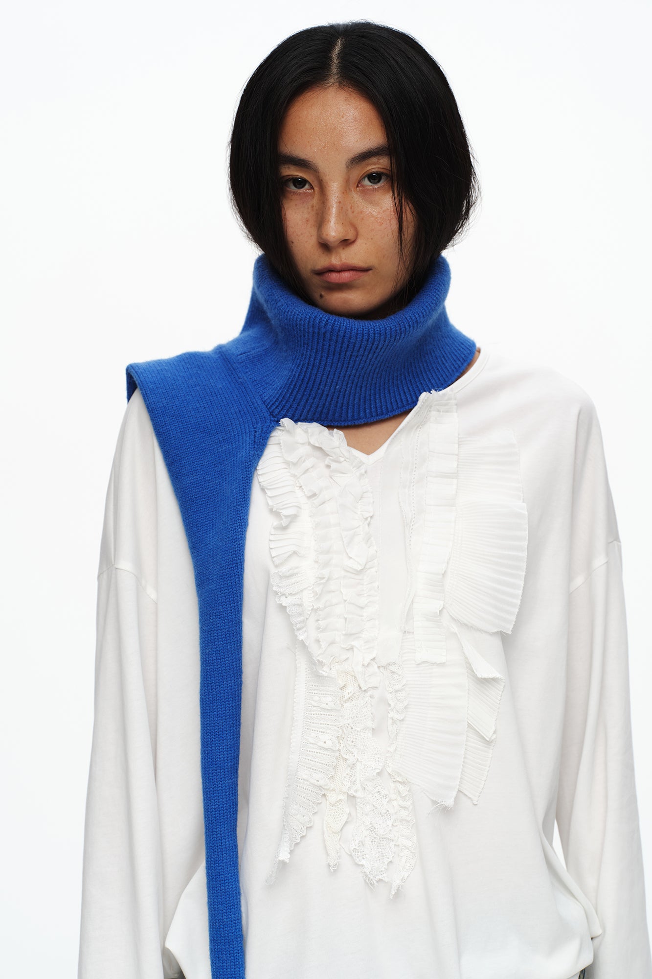 OINIMI Braided Tassel Ribbed Scarf