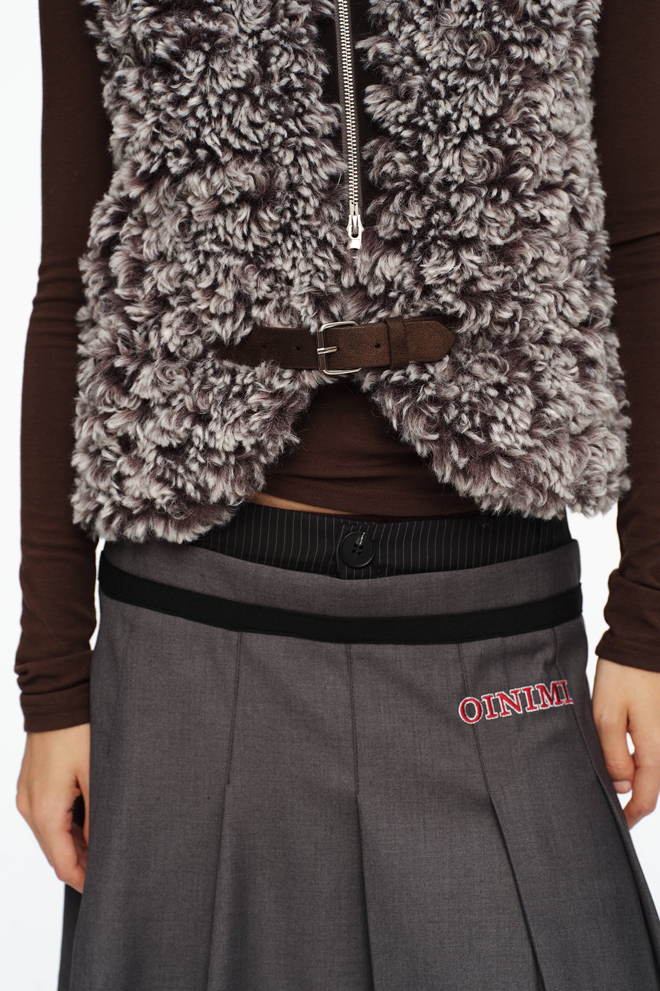 OINIMI Gradient Fleece Belted Vest