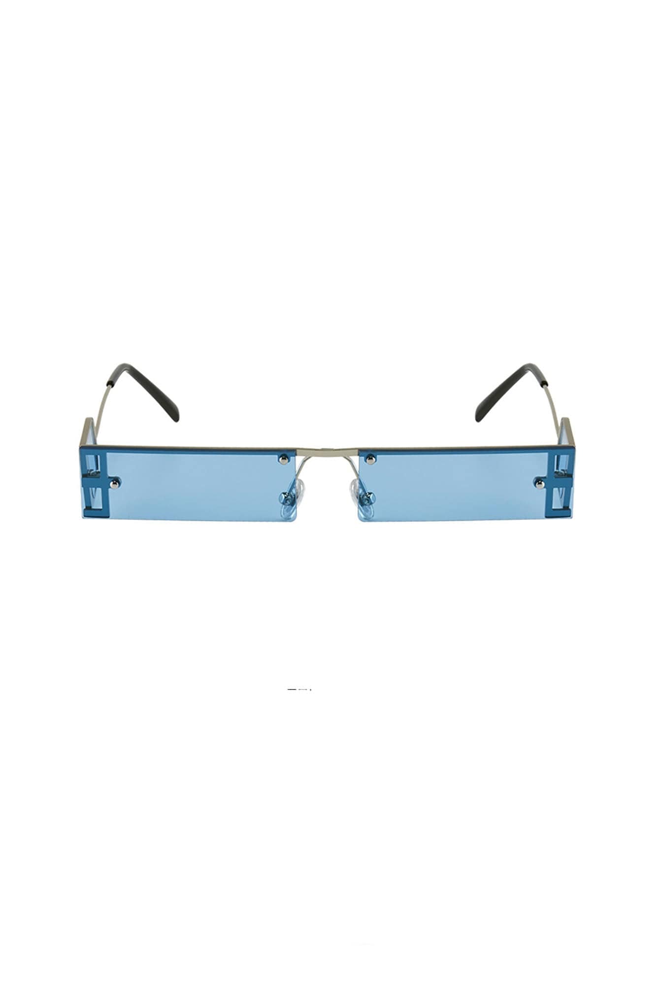 DAMAGE ASIA Rectangle Half-frame Transparent Sunglasses